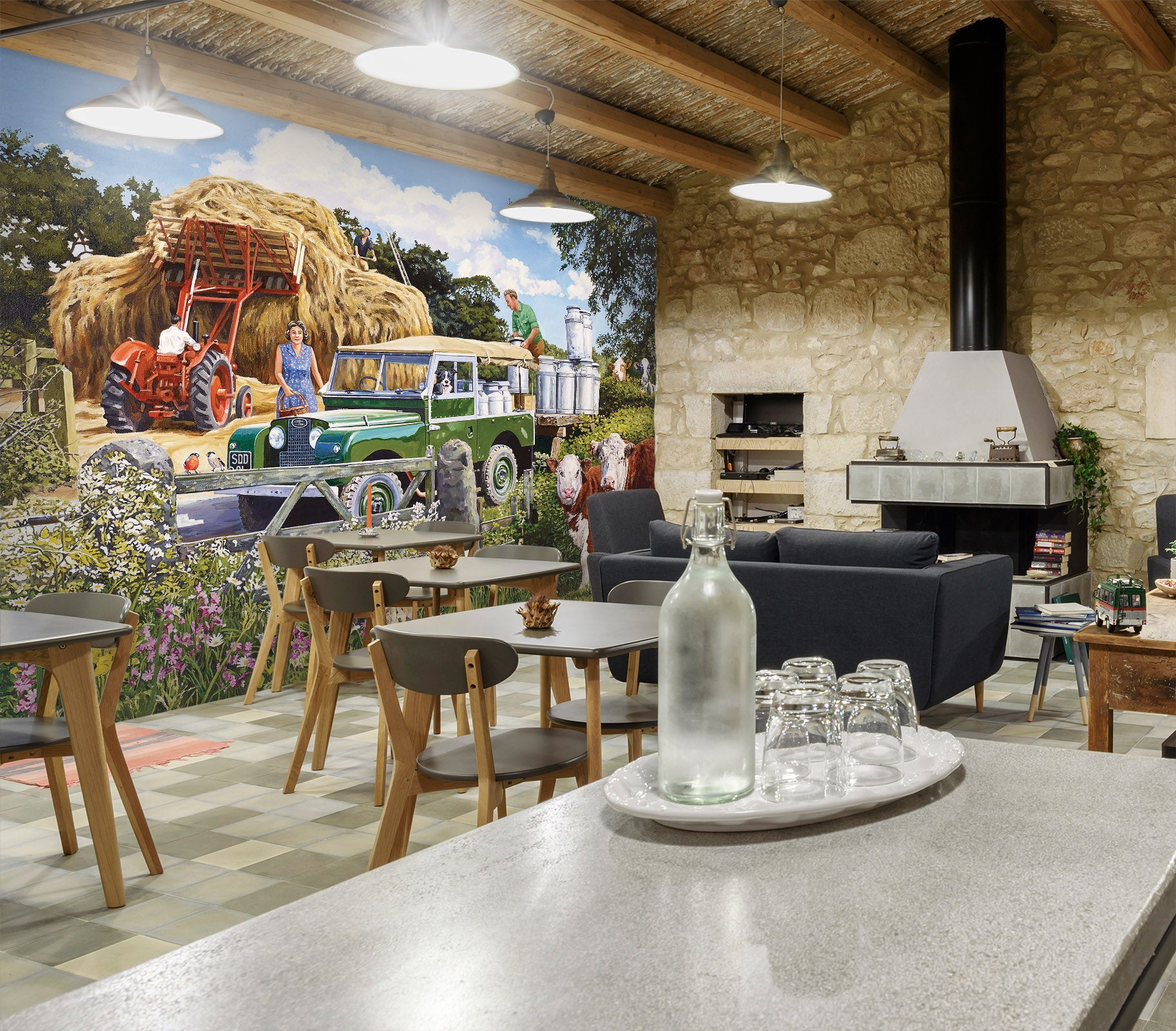 3D Collecting The Churns 1014 Trevor Mitchell Wall Mural Wall Murals