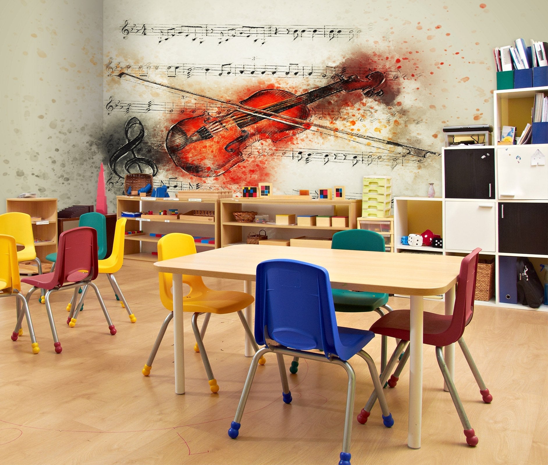 3D guitar with Notes 42 Wall Murals Wallpaper AJ Wallpaper 2