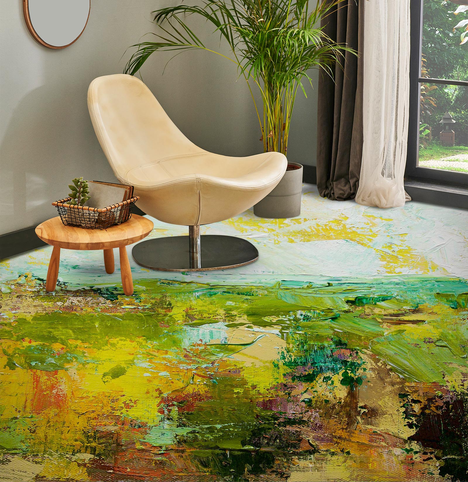 3D Green Painting Texture 9650 Allan P. Friedlander Floor Mural Wallpaper Murals Self-Adhesive Removable Print Epoxy