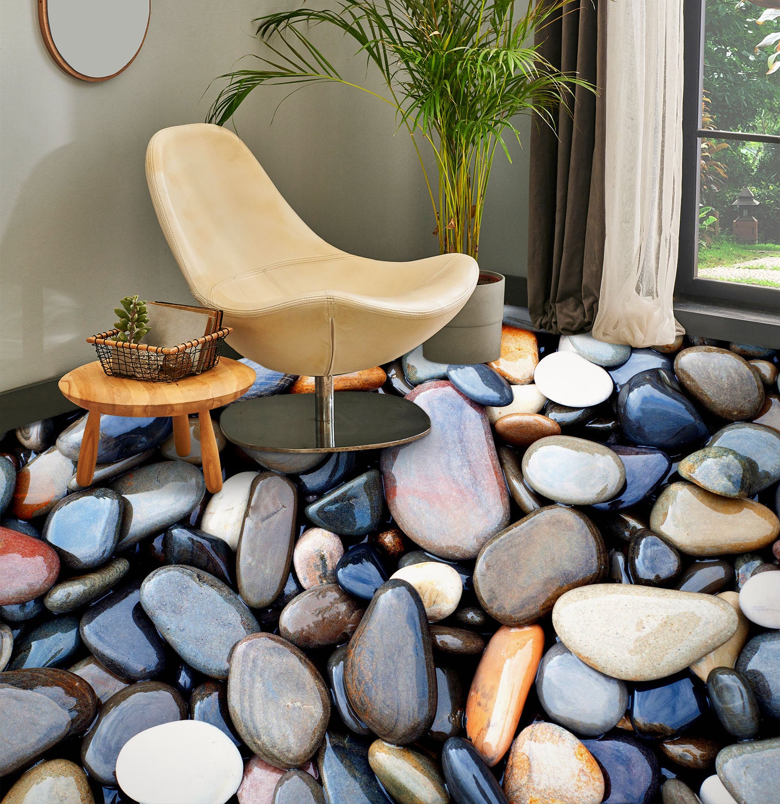 3D Smooth Colored Pebbles 978 Floor Mural Wallpaper Murals Self-Adhesive Removable Print Epoxy