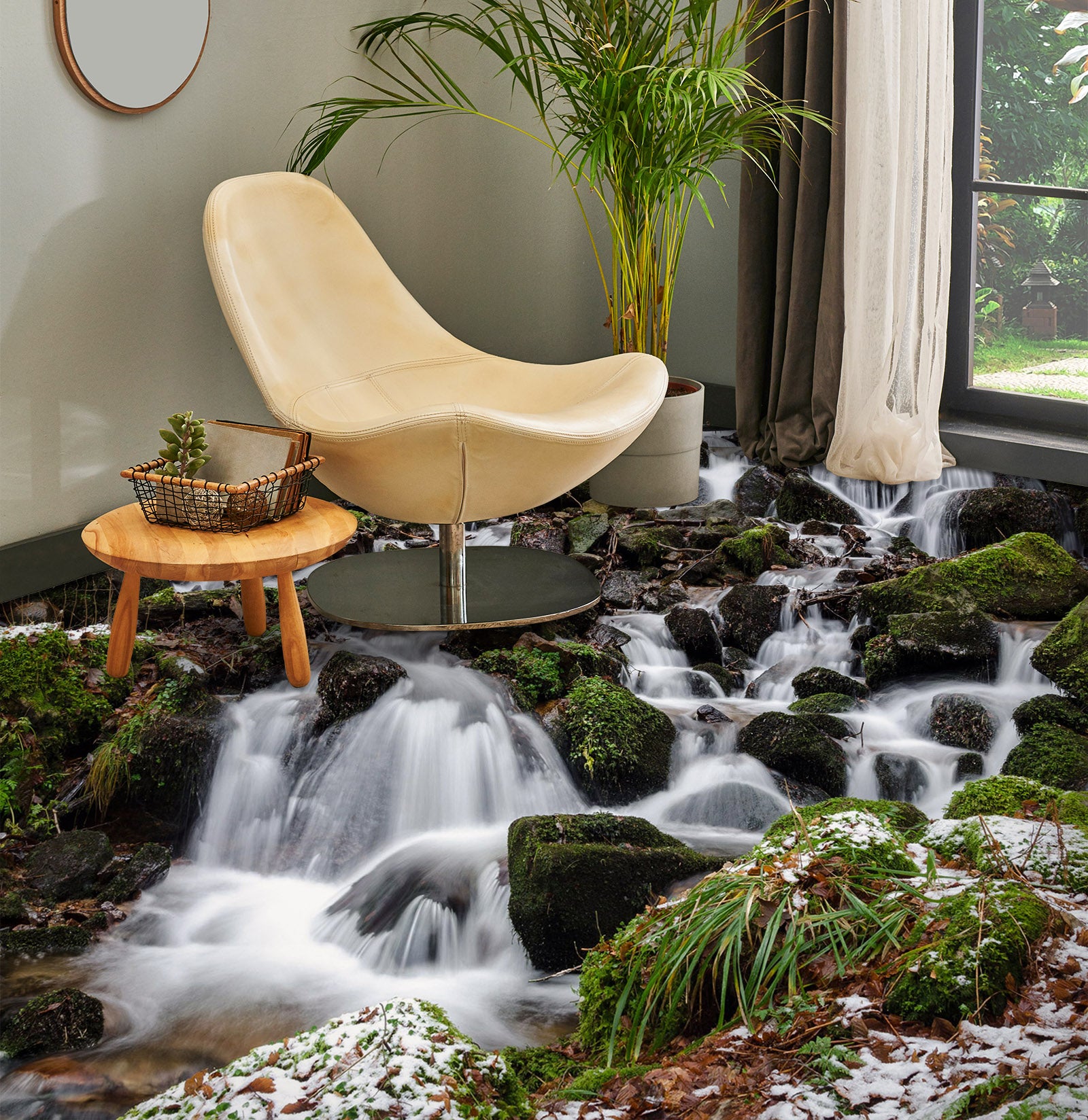 3D Chic Steep Flowing Water 1428 Floor Mural Wallpaper Murals Self-Adhesive Removable Print Epoxy