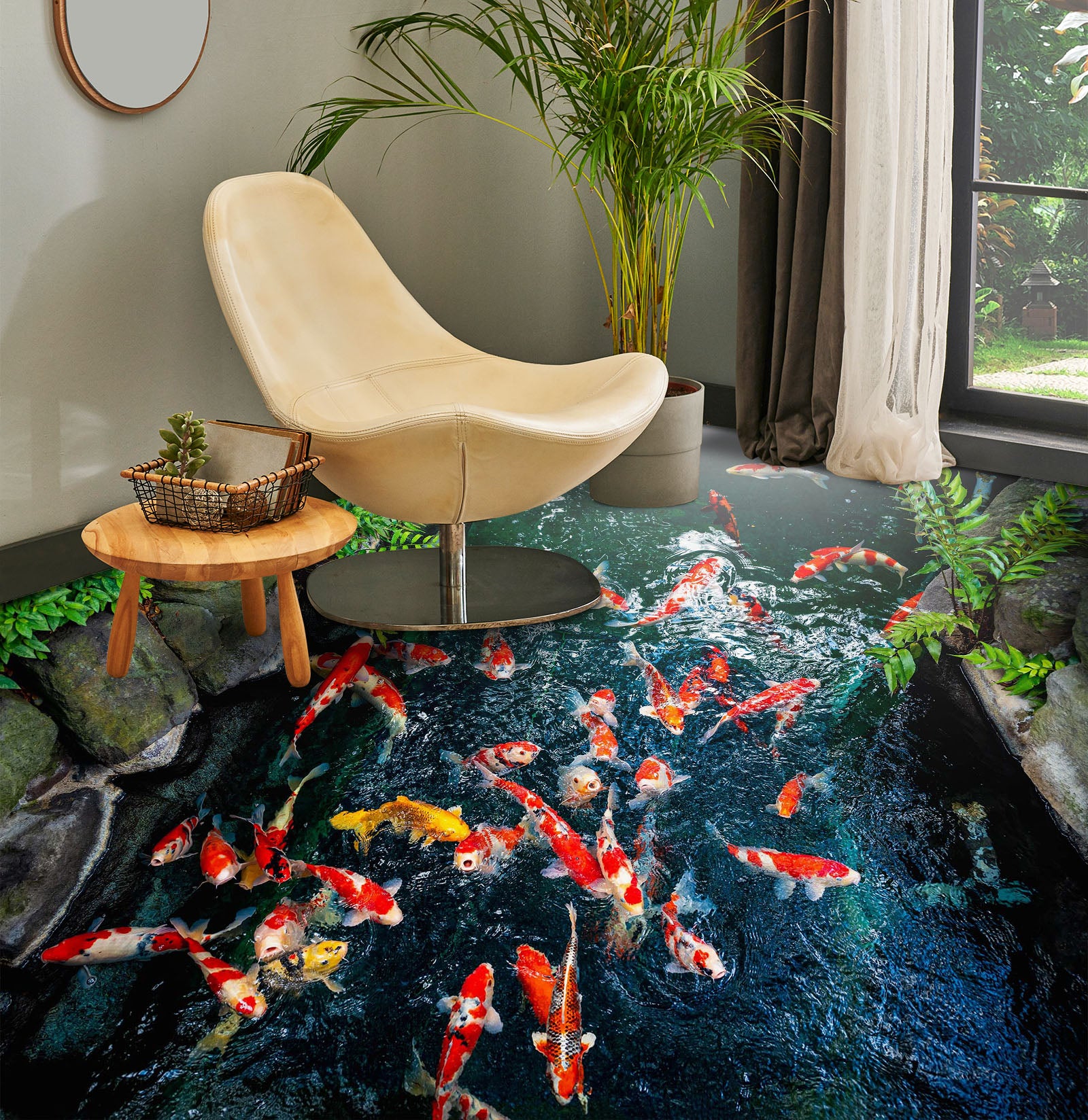 3D Koi's Fun 935 Floor Mural Wallpaper Murals Rug & Mat Print Epoxy waterproof bath floor