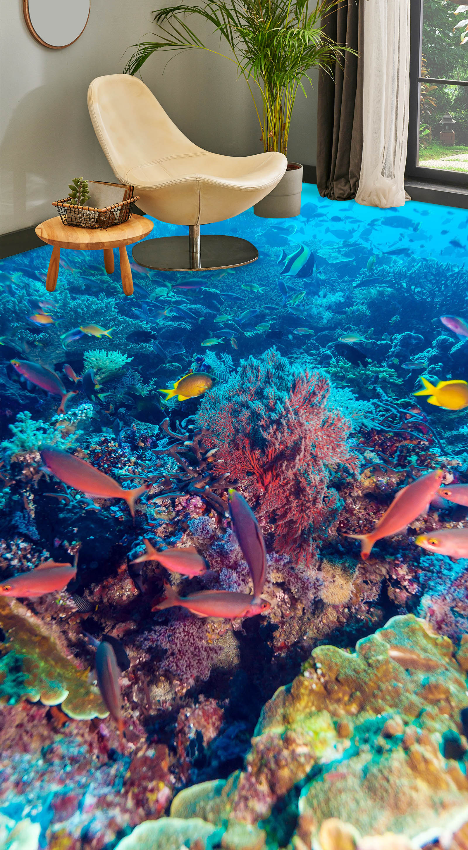 3D Pretty Yellow Fish 200 Floor Mural Wallpaper Murals Rug & Mat Print Epoxy waterproof bath floor