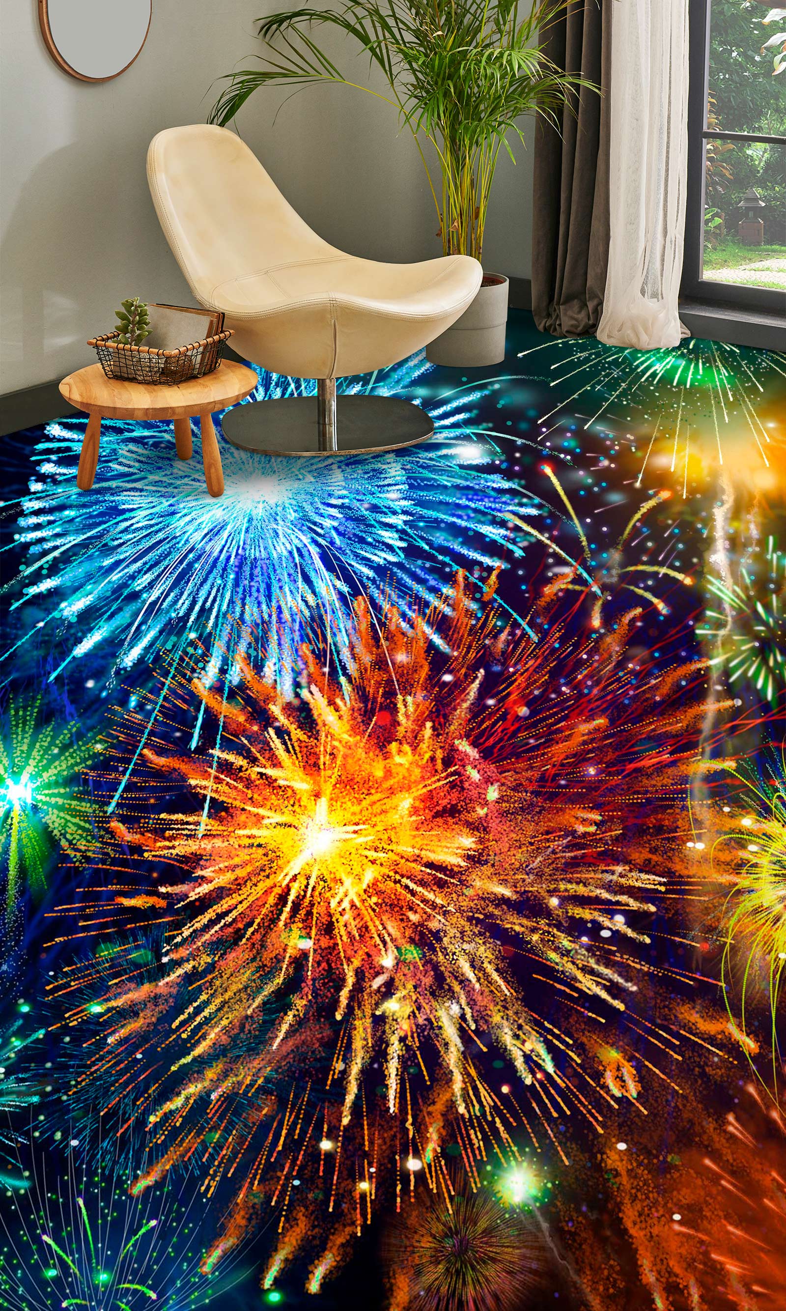 3D Bright Fireworks 1402 Floor Mural Wallpaper Murals Self-Adhesive Removable Print Epoxy