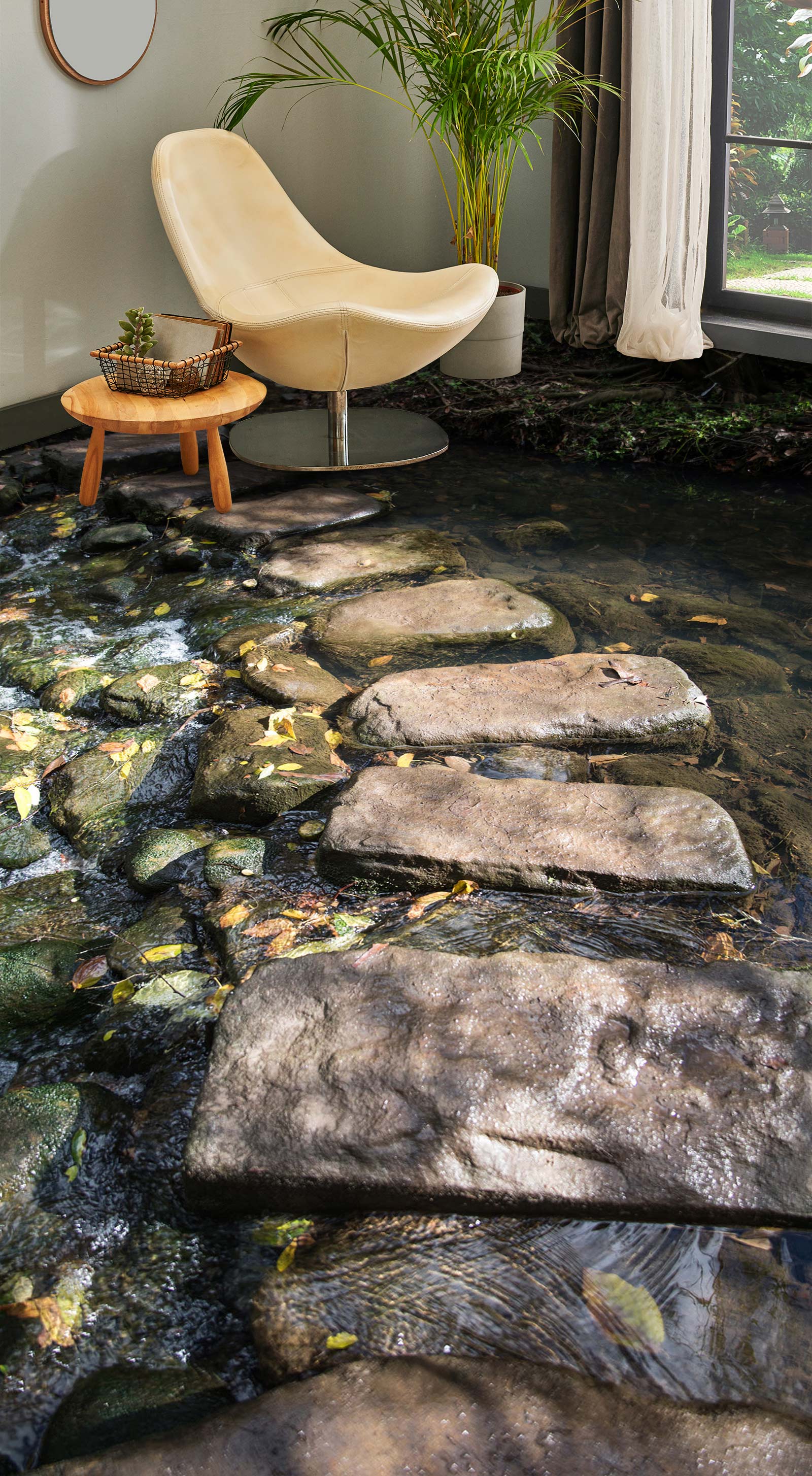 3D Fallen Leaves And Stone Road 1101 Floor Mural Wallpaper Murals Self-Adhesive Removable Print Epoxy