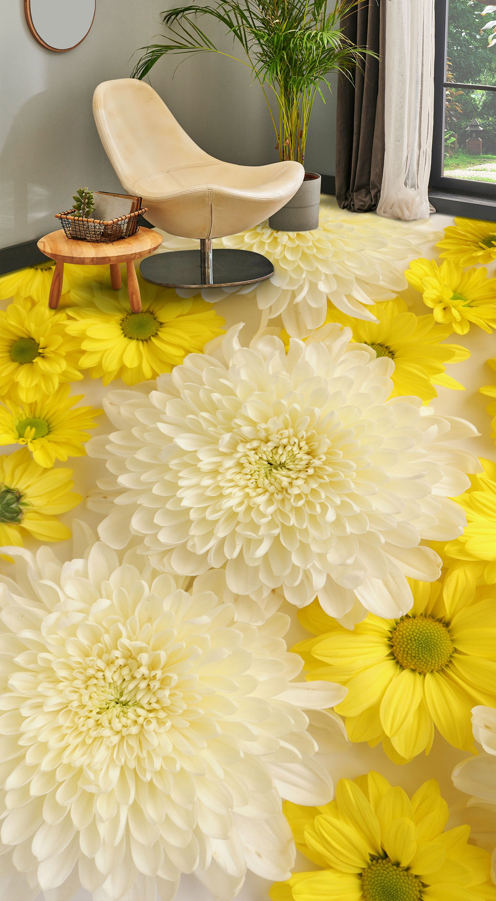 3D Noble Chrysanthemum 505 Floor Mural Wallpaper Murals Rug & Mat Print Epoxy waterproof bath floor