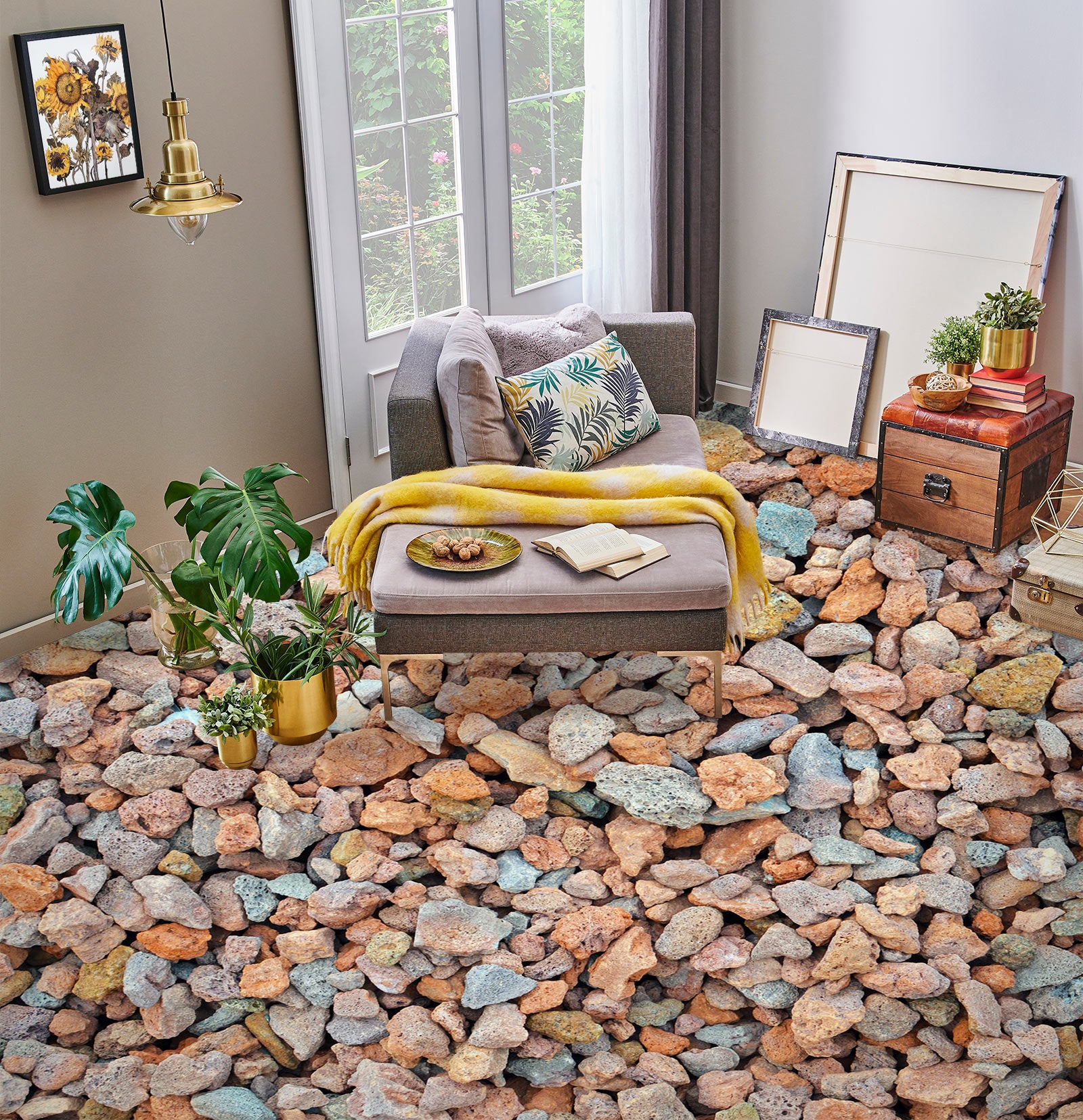 3D Colorful Stone Design 1341 Floor Mural Wallpaper Murals Self-Adhesive Removable Print Epoxy