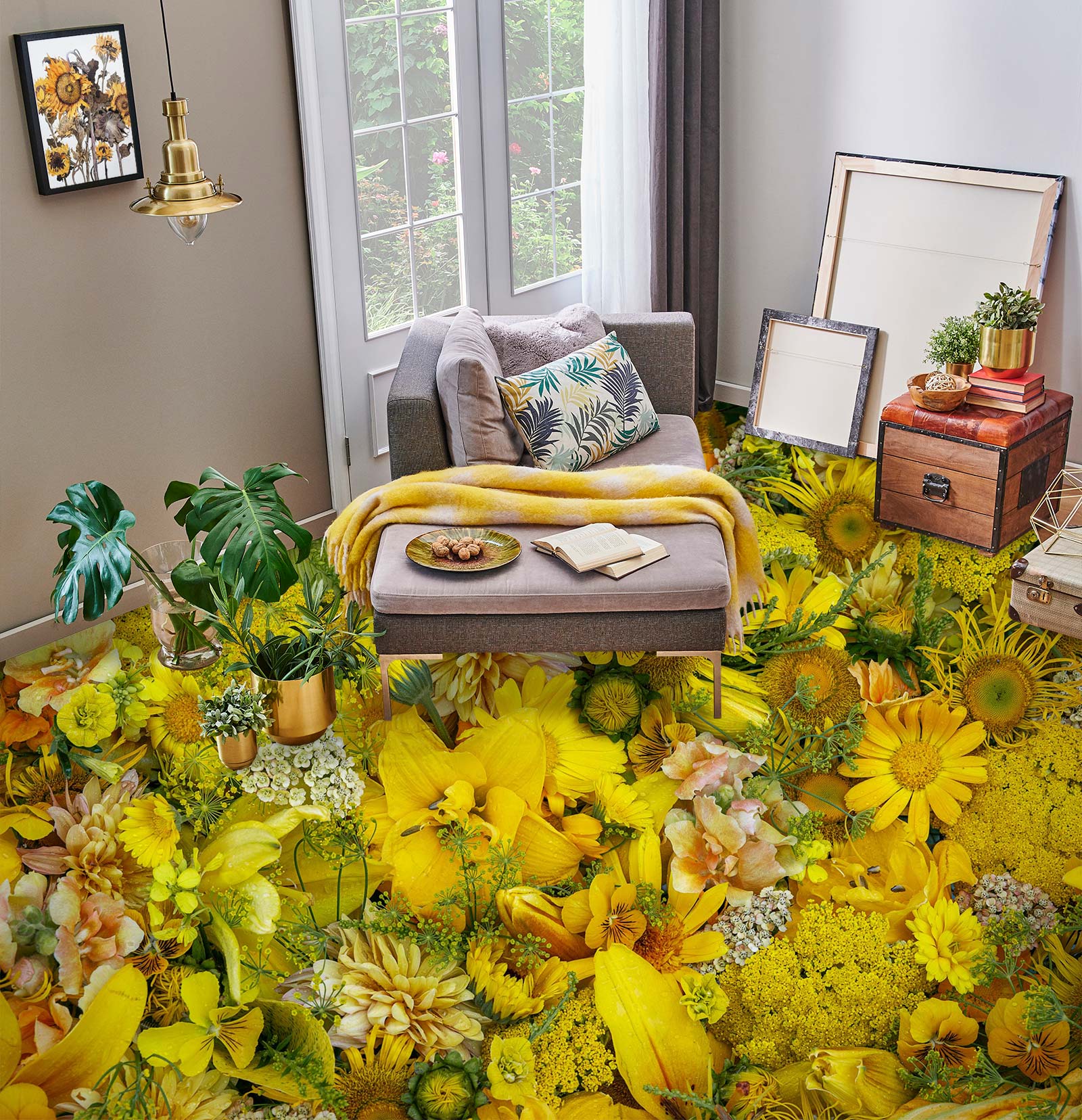 3D Full-bodied Flowers 477 Floor Mural Wallpaper Murals Rug & Mat Print Epoxy waterproof bath floor