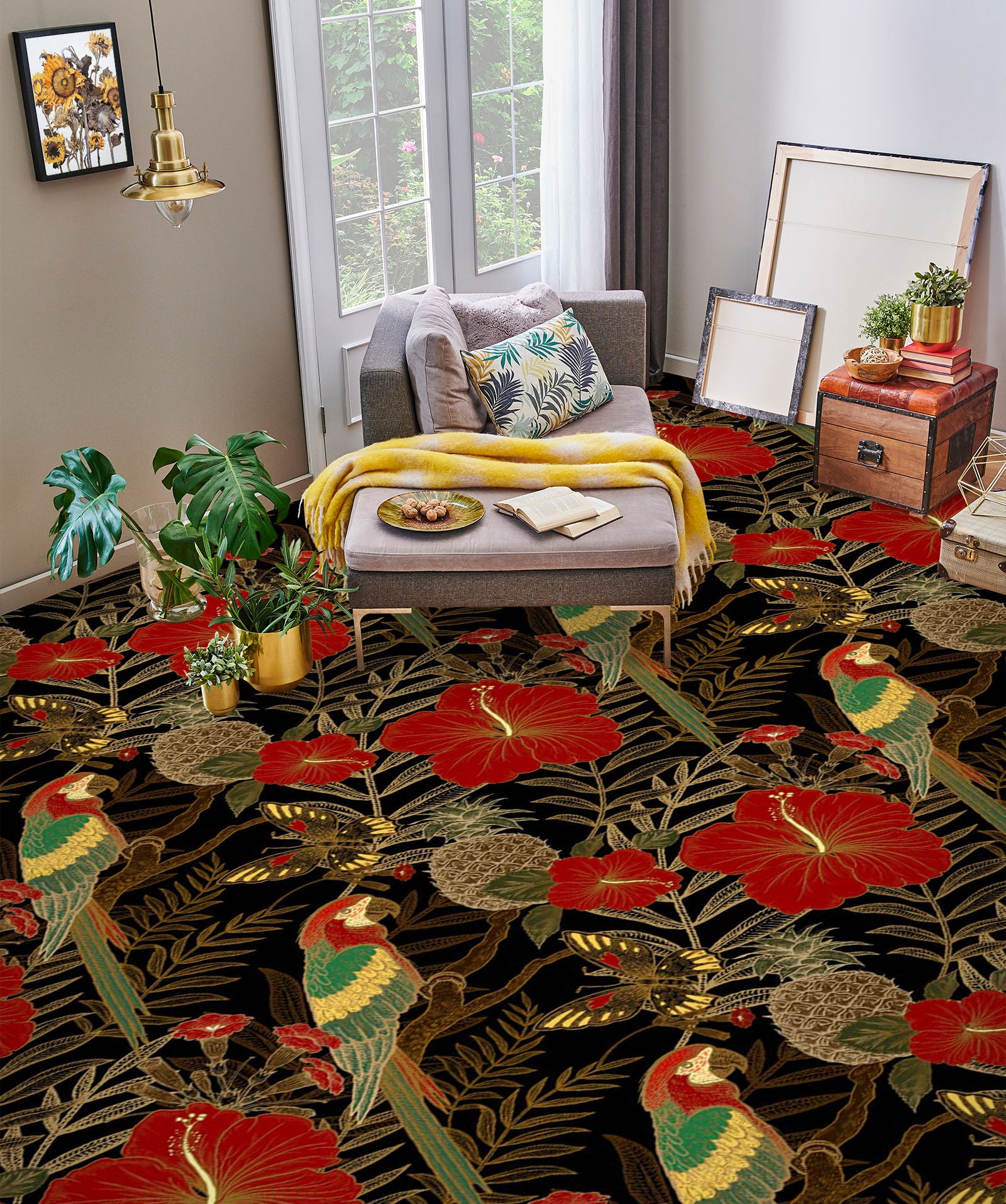 3D Gorgeous Parrots 1248 Floor Mural Wallpaper Murals Self-Adhesive Removable Print Epoxy