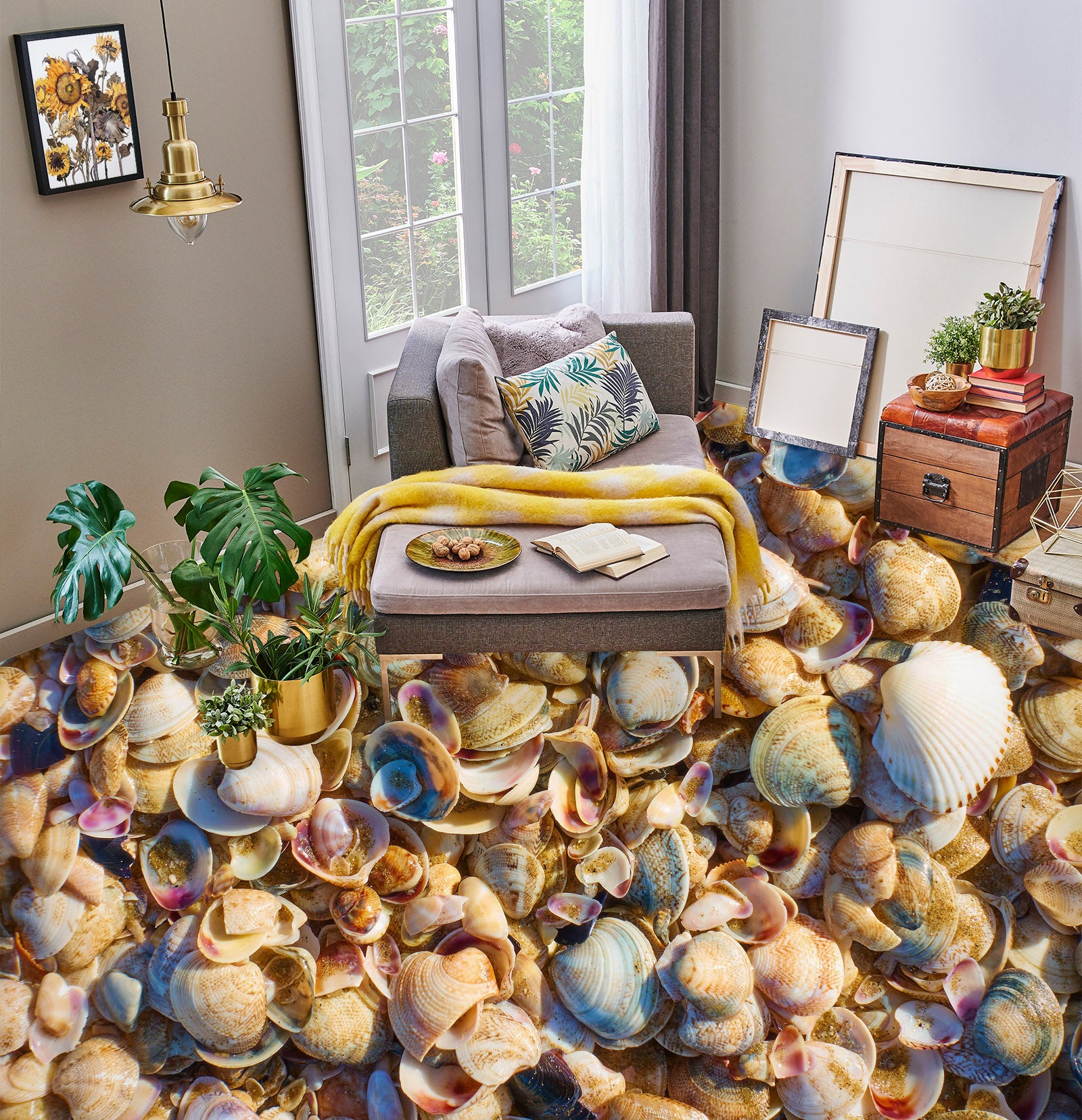 3D Charming Shells 239 Floor Mural Wallpaper Murals Rug & Mat Print Epoxy waterproof bath floor