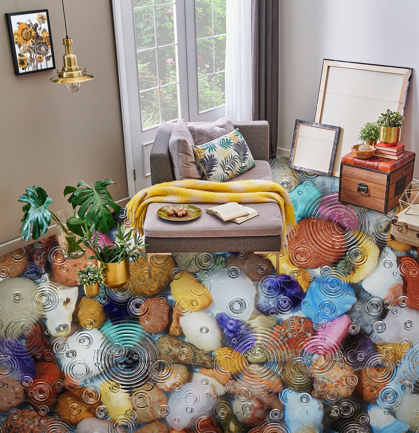 3D Colored Stone Art 038 Floor Mural