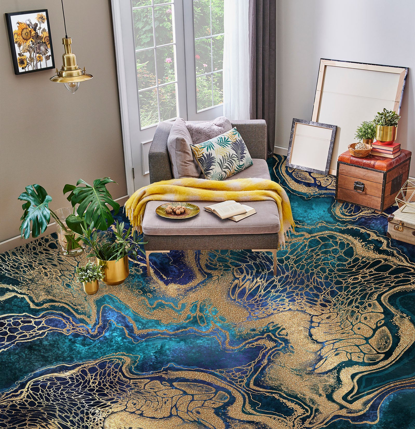 3D Two-color Story Art 580 Floor Mural Wallpaper Murals Rug & Mat Print Epoxy waterproof bath floor