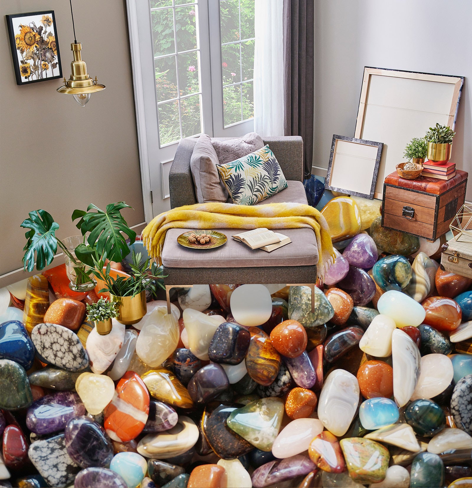 3D Expensive Pebbles 1038 Floor Mural Wallpaper Murals Self-Adhesive Removable Print Epoxy