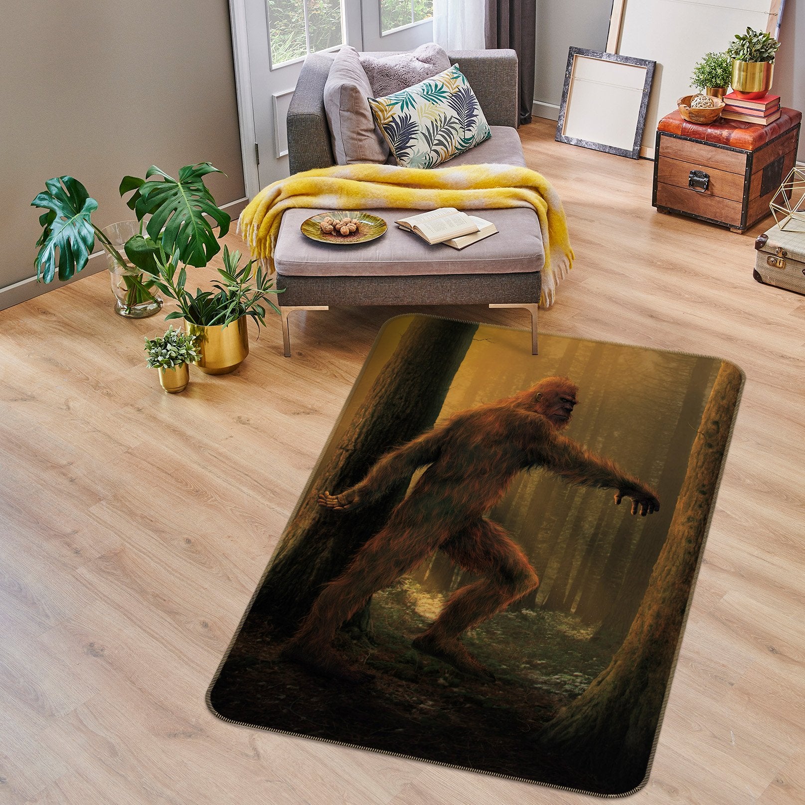 3D Bigfoot Def 1010 Vincent Hie Rug Non Slip Rug Mat Mat AJ Creativity Home
