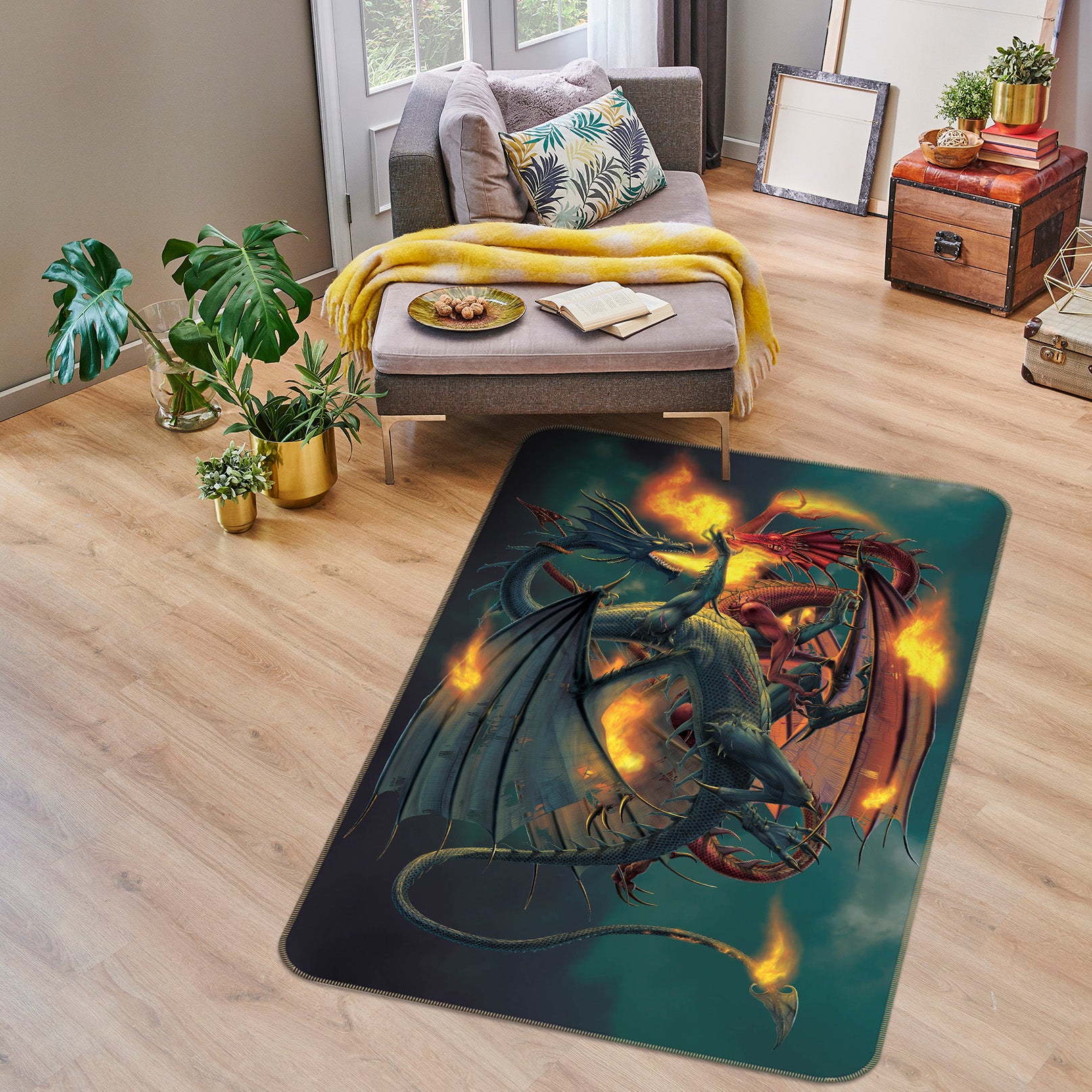 3D Clash Of The Titans 1022 Vincent Hie Rug Non Slip Rug Mat