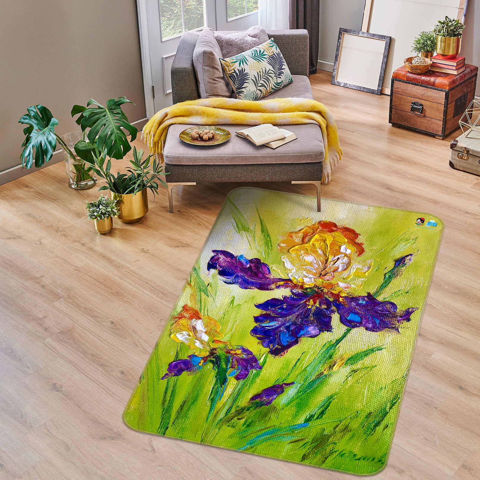 3D Beautiful Flower 1164 Skromova Marina Rug Non Slip Rug Mat