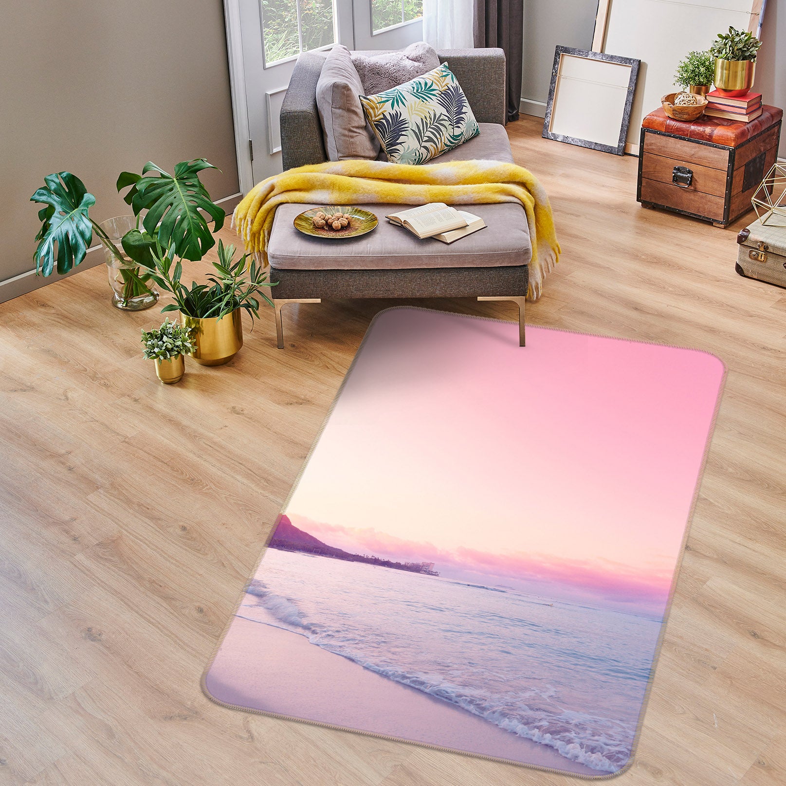 3D Pink World 1018 Noirblanc777 Rug Non Slip Rug Mat