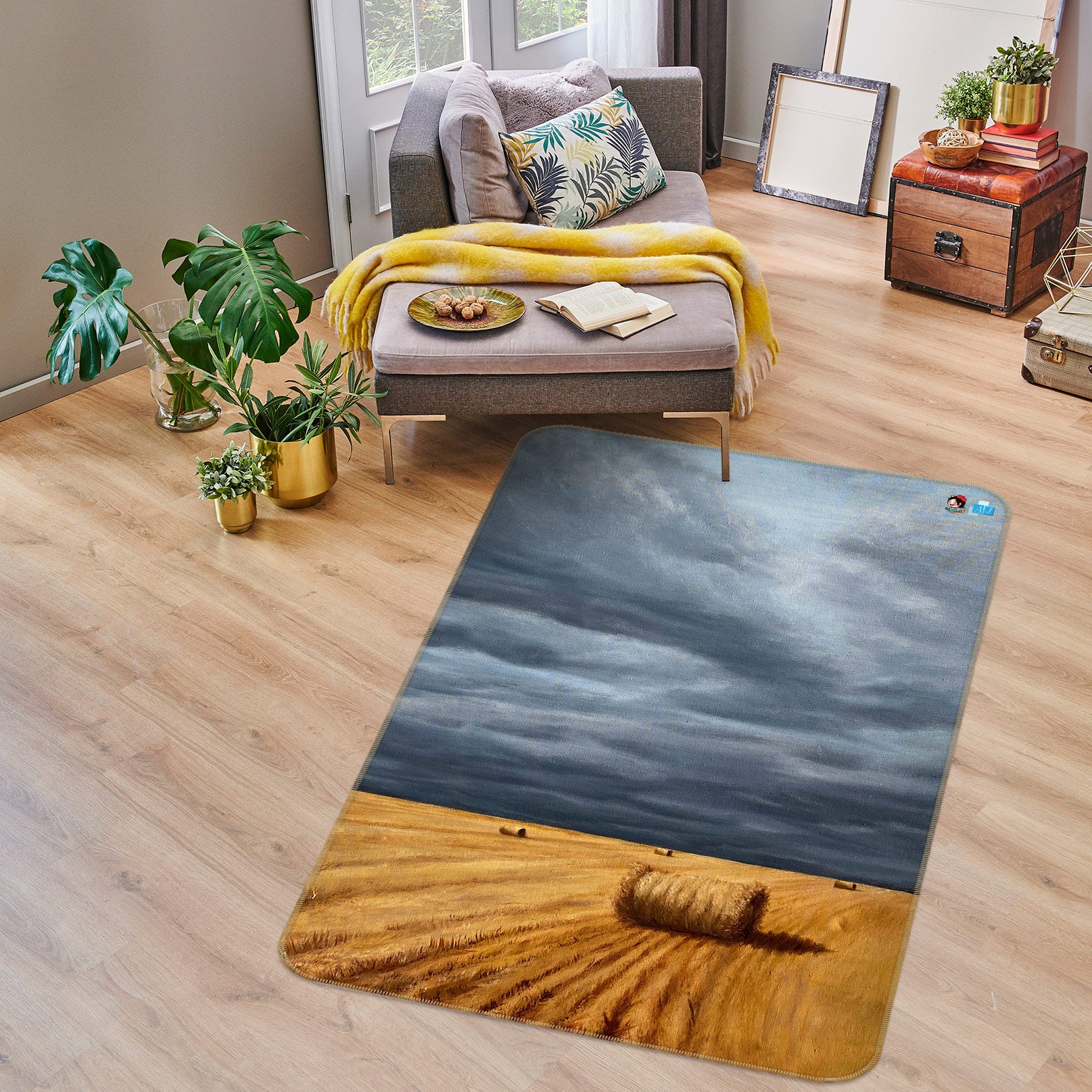 3D Grass Ball 1893 Marina Zotova Rug Non Slip Rug Mat