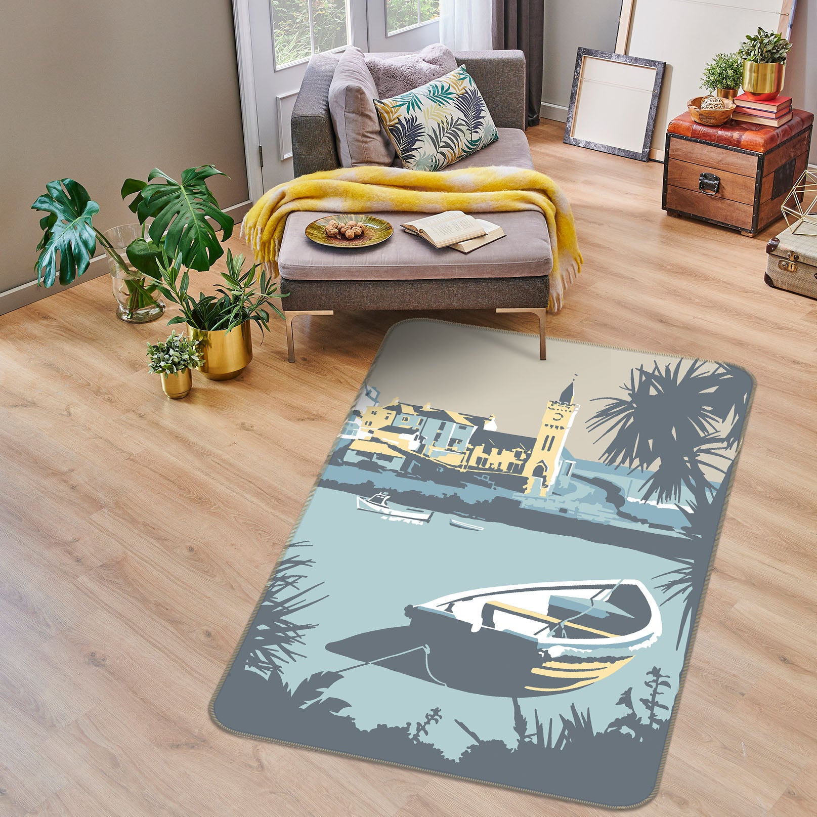 3D Porthleven 1136 Steve Read Rug Non Slip Rug Mat