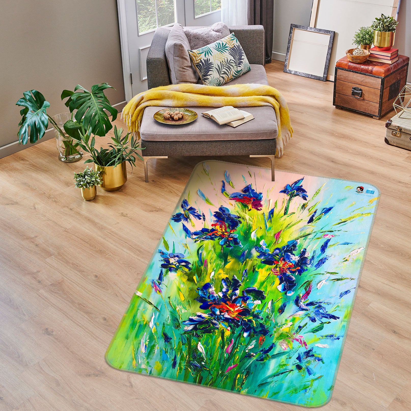 3D Orchid Petals 1296 Skromova Marina Rug Non Slip Rug Mat