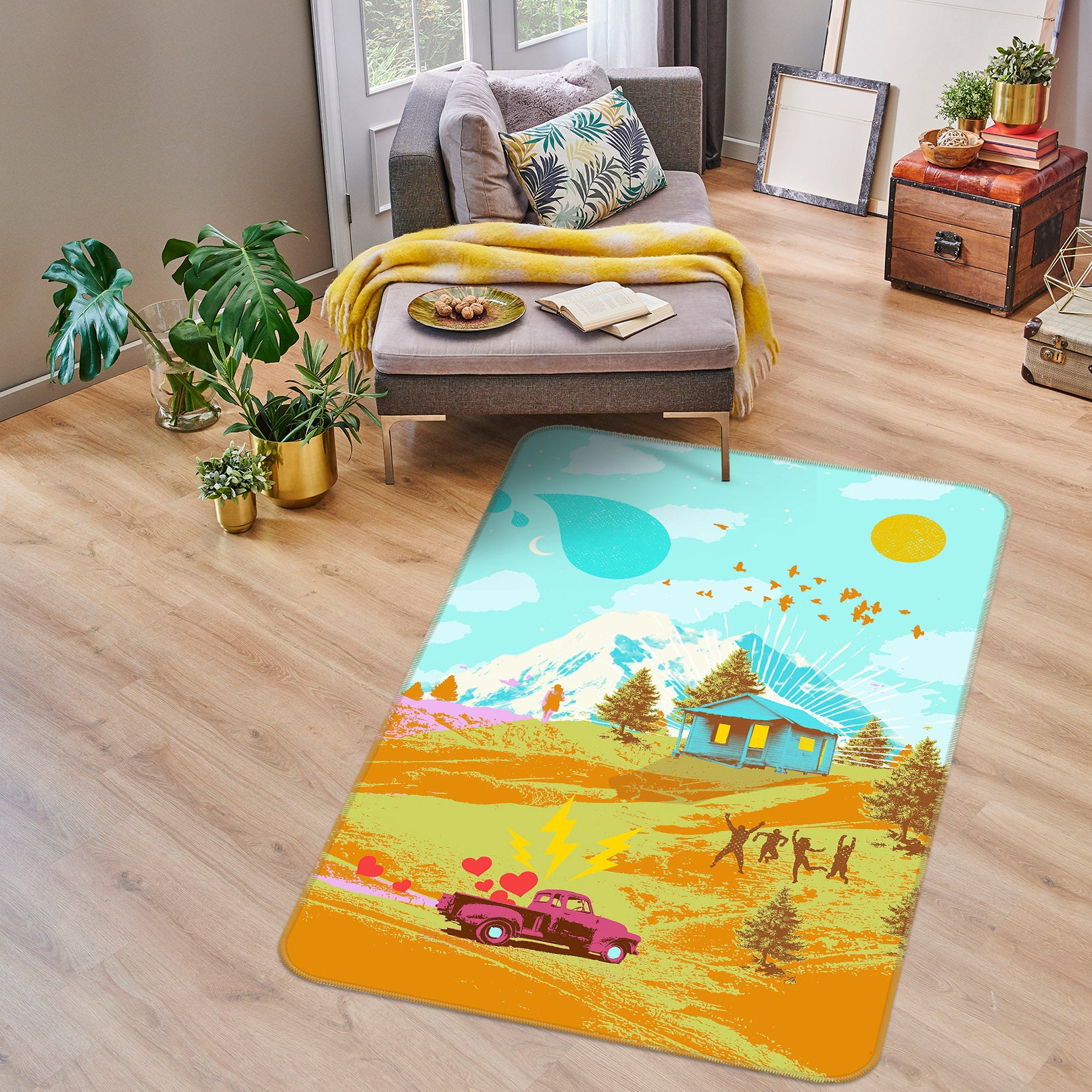 3D Outdoor Outing 1049 Showdeer Rug Non Slip Rug Mat