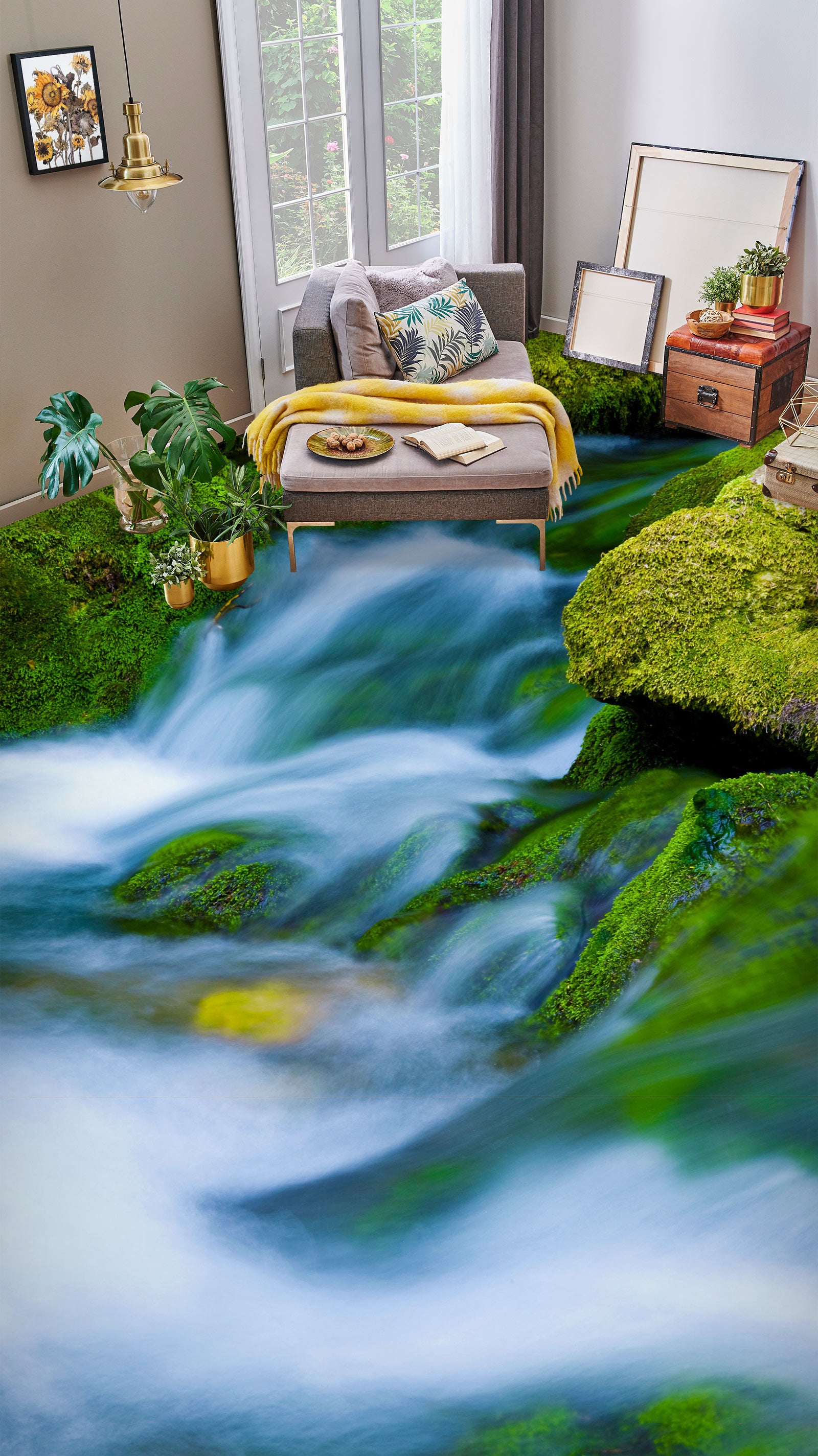 3D Rich Moss Stone 691 Floor Mural Wallpaper Murals Rug & Mat Print Epoxy waterproof bath floor