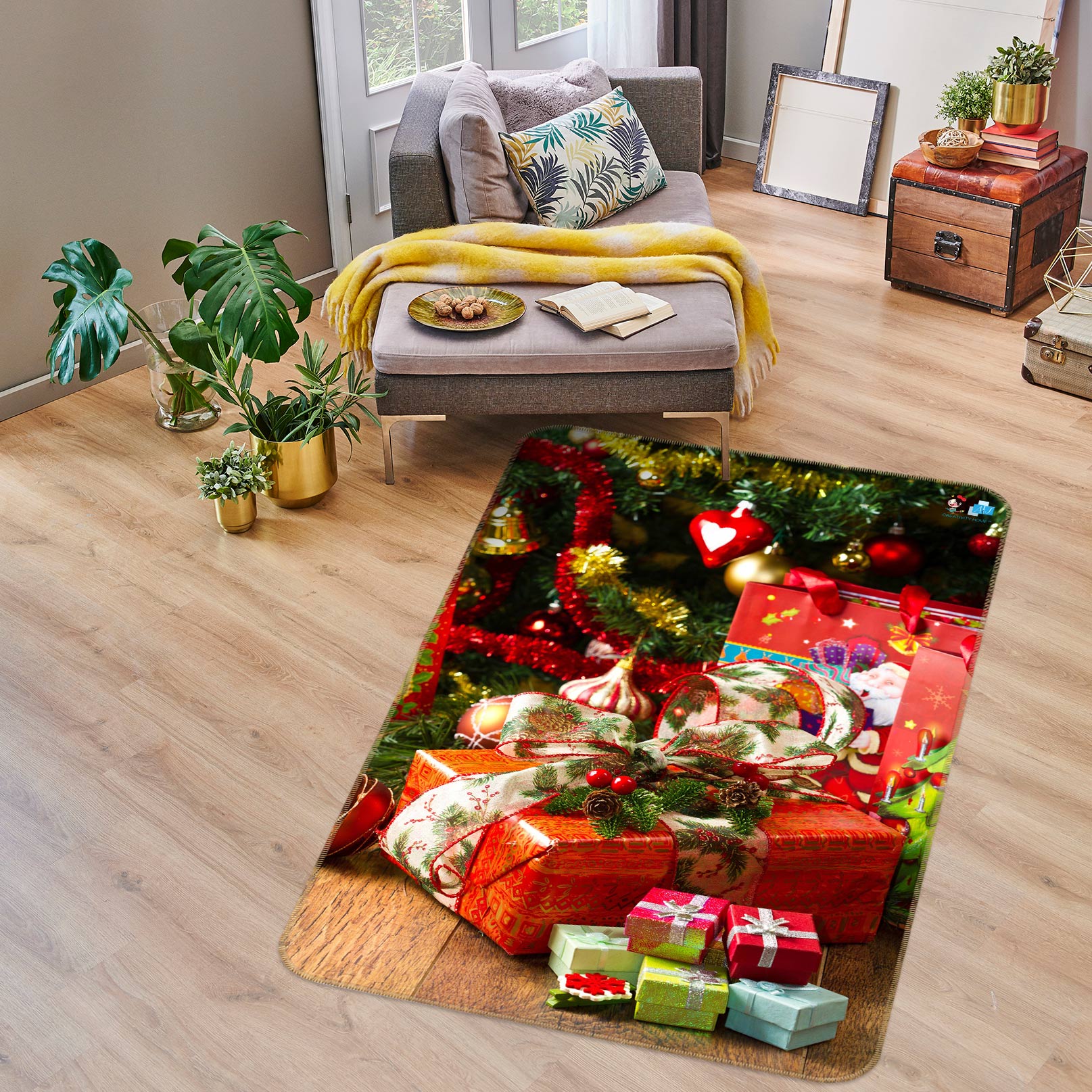 3D Many Gift Box 56182 Christmas Non Slip Rug Mat Xmas