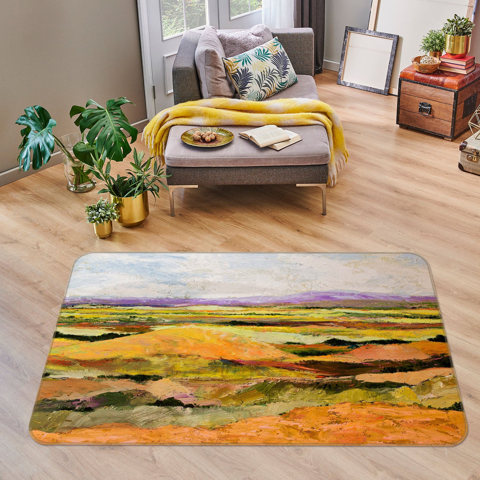 3D Autumn Field 1052 Allan P. Friedlander Rug Non Slip Rug Mat