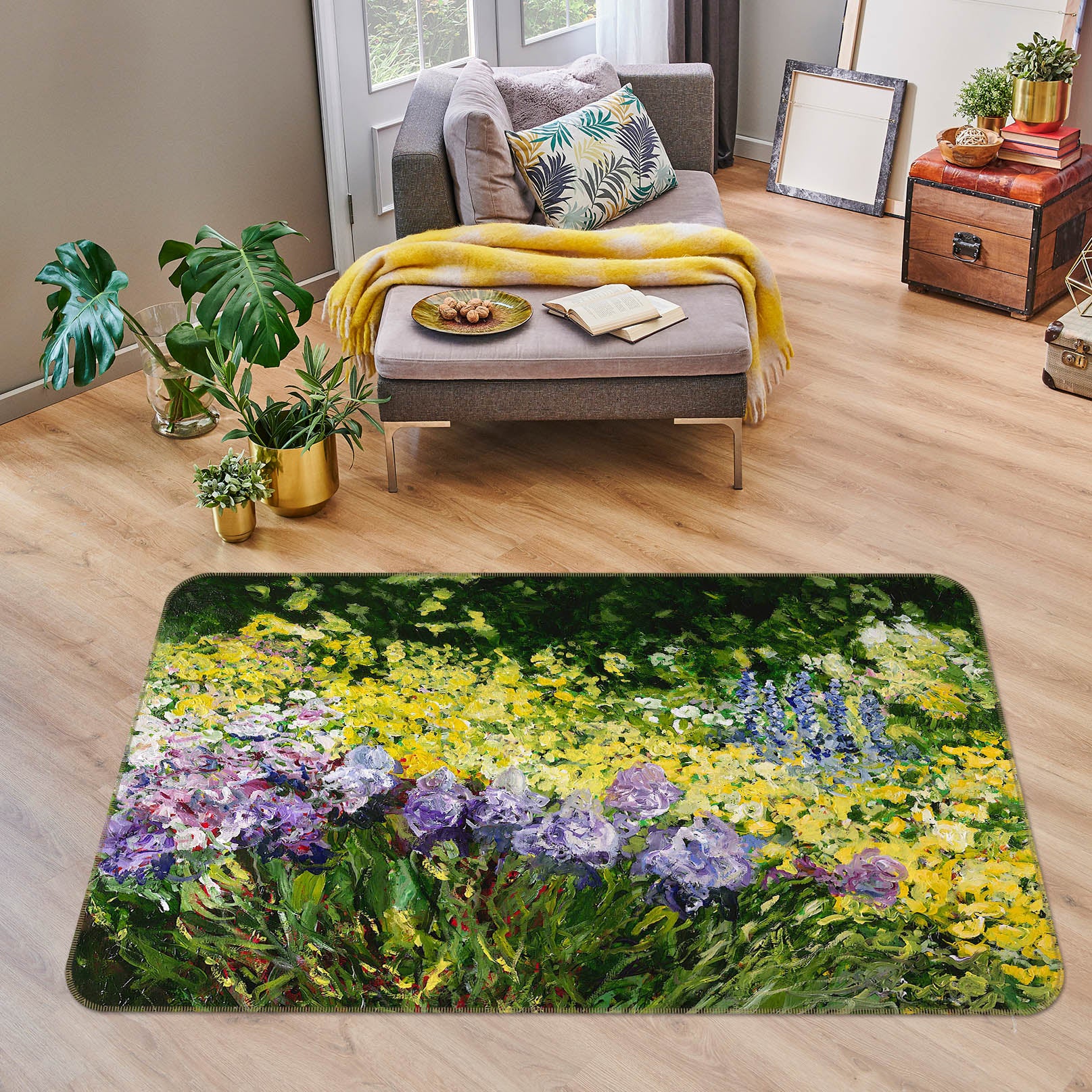 3D Sunshine Blossoms 1013 Allan P. Friedlander Rug Non Slip Rug Mat