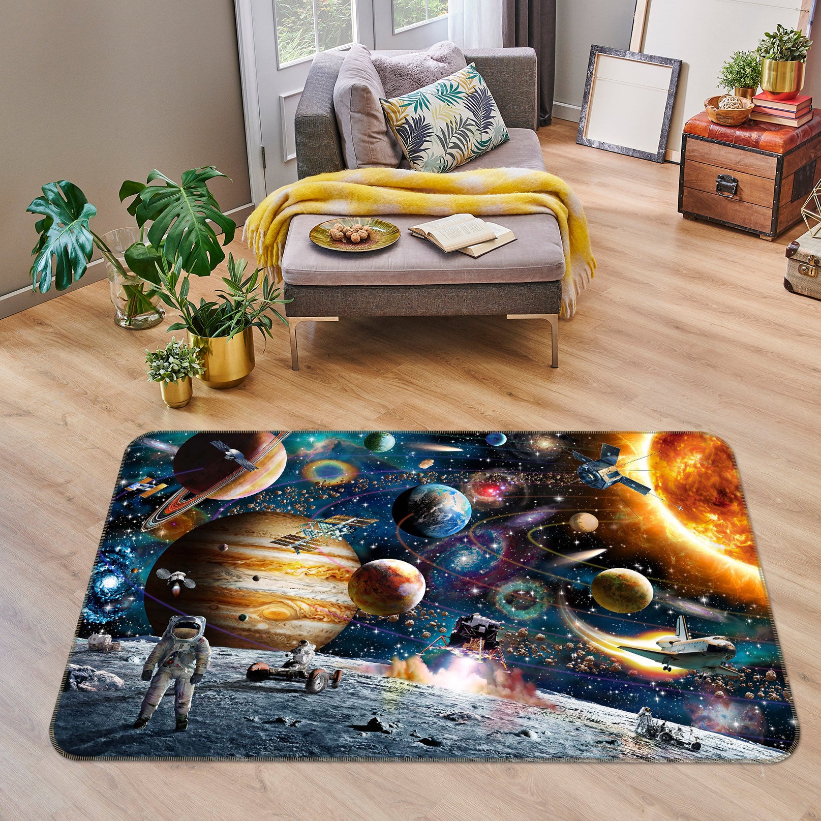 3D Color Planet 1054 Adrian Chesterman Rug Non Slip Rug Mat