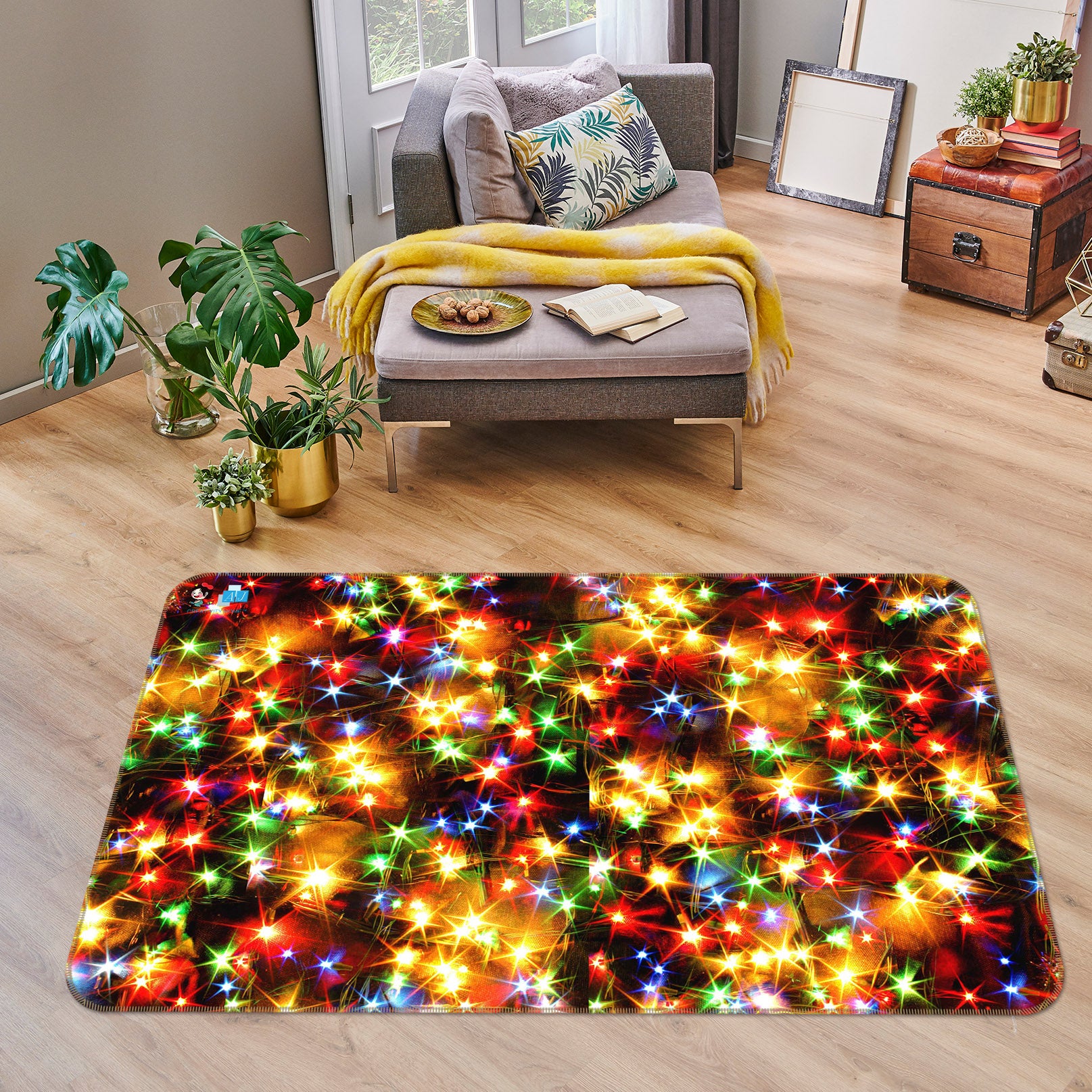 3D Color Starlight 56208 Christmas Non Slip Rug Mat Xmas