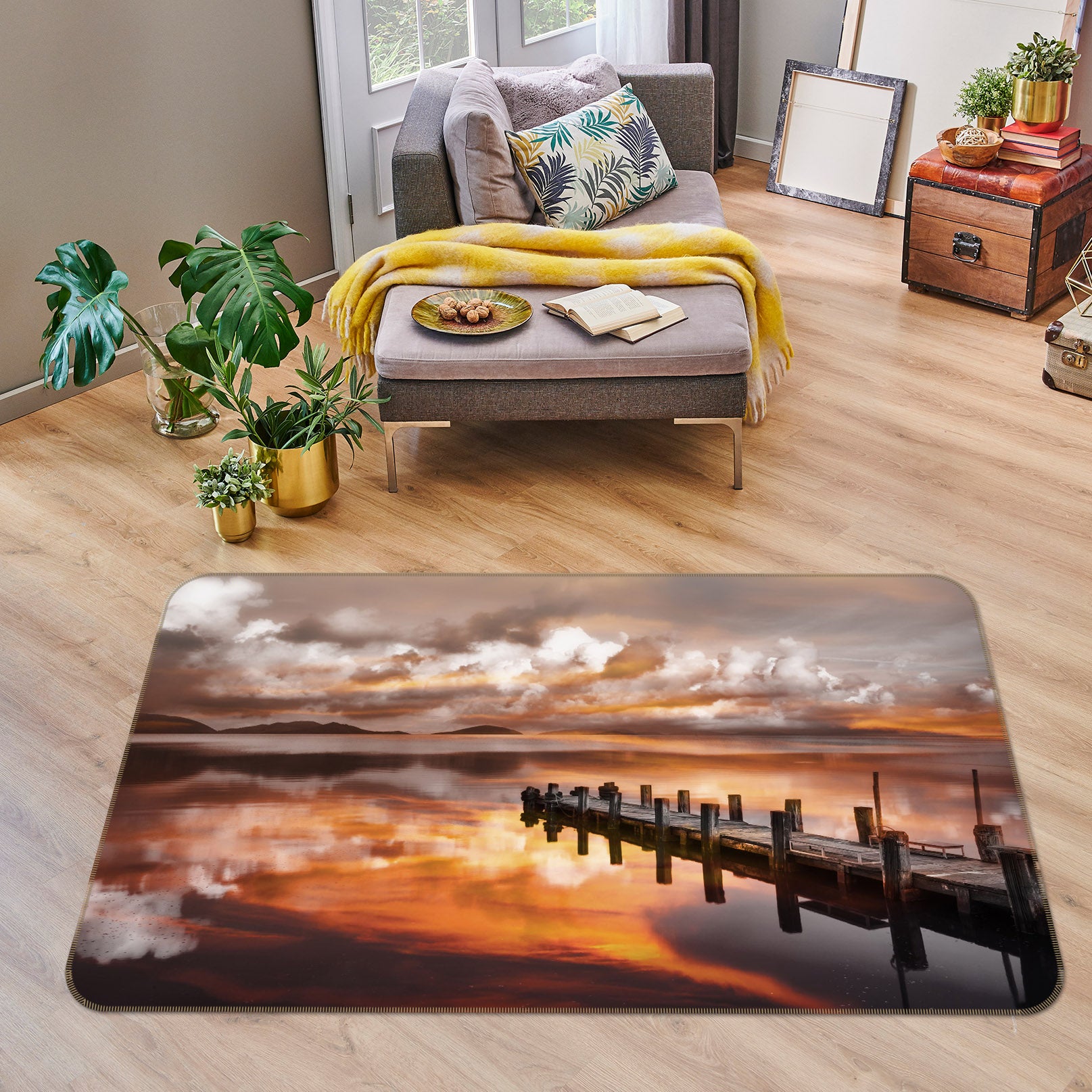 3D River Bridge 1155 Marco Carmassi Rug Non Slip Rug Mat