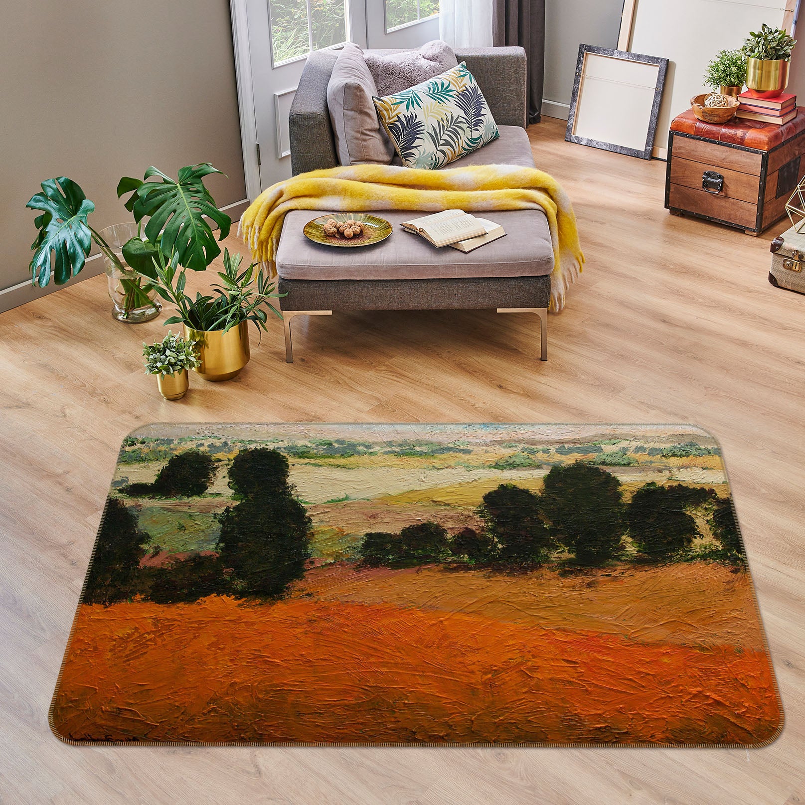 3D Autumn Field 1015 Allan P. Friedlander Rug Non Slip Rug Mat