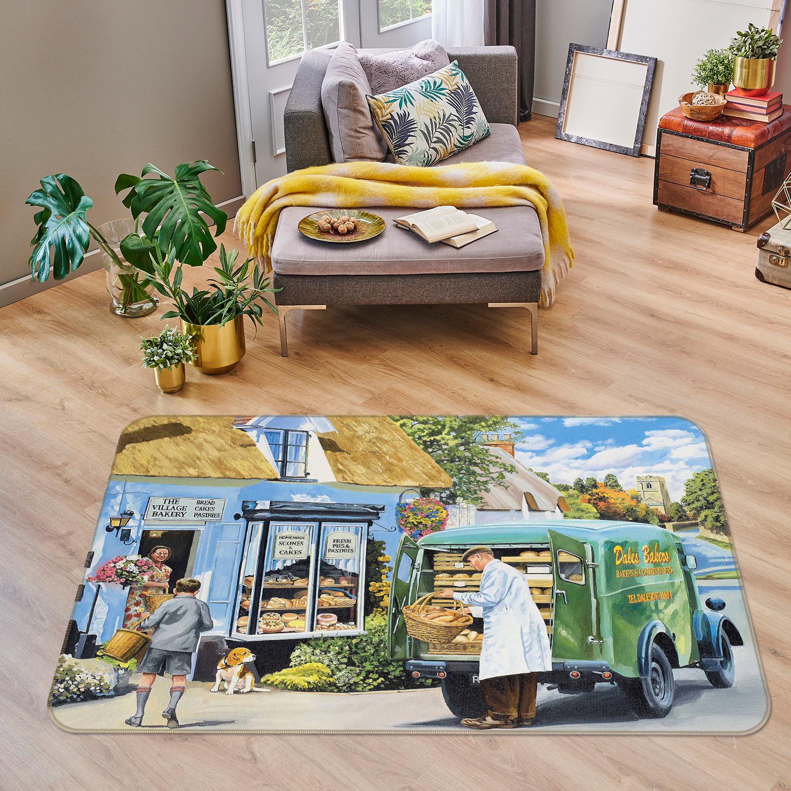 3D The Village Bakery 1121 Trevor Mitchell Rug Non Slip Rug Mat