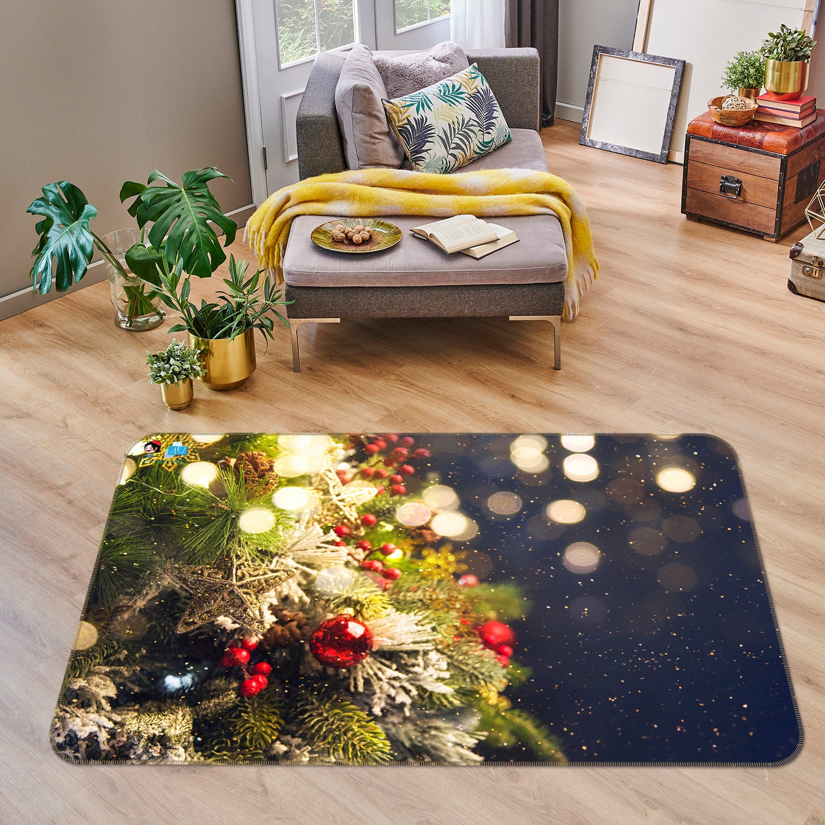 3D Tree 56256 Christmas Non Slip Rug Mat Xmas