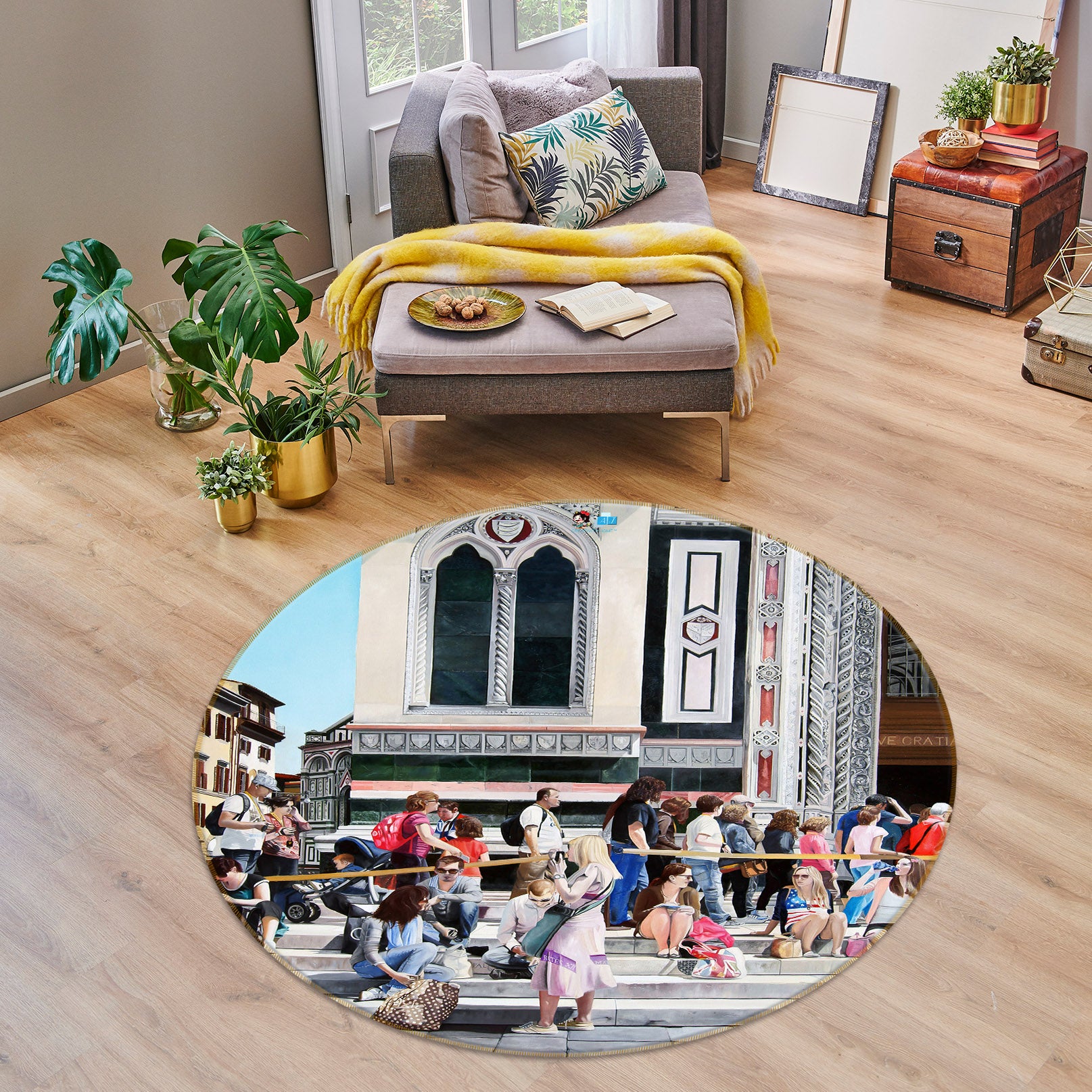 3D Tourist 11079 Matthew Holden Bates Rug Round Non Slip Rug Mat