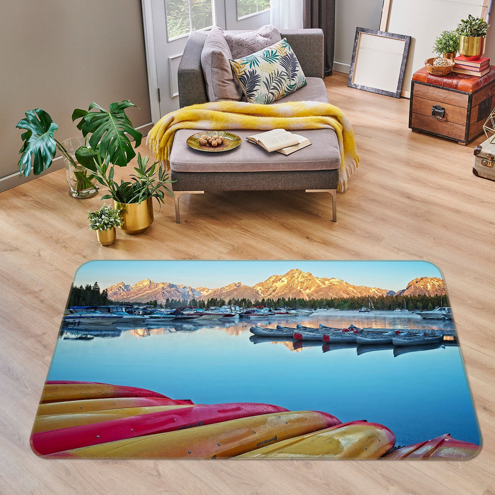 3D Landscape Boat 1126 Kathy Barefield Rug Non Slip Rug Mat