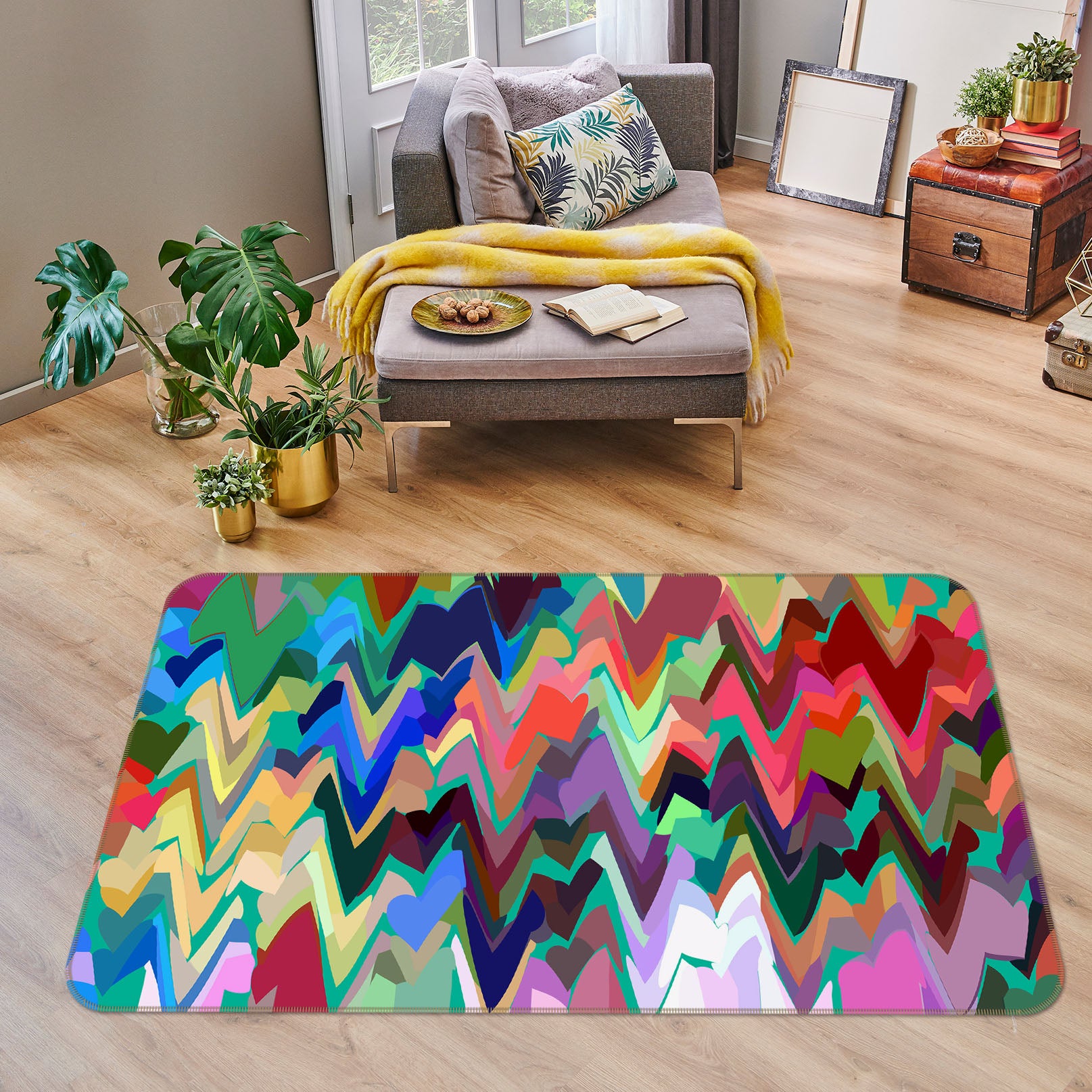3D Colored Wavy 71028 Shandra Smith Rug Non Slip Rug Mat