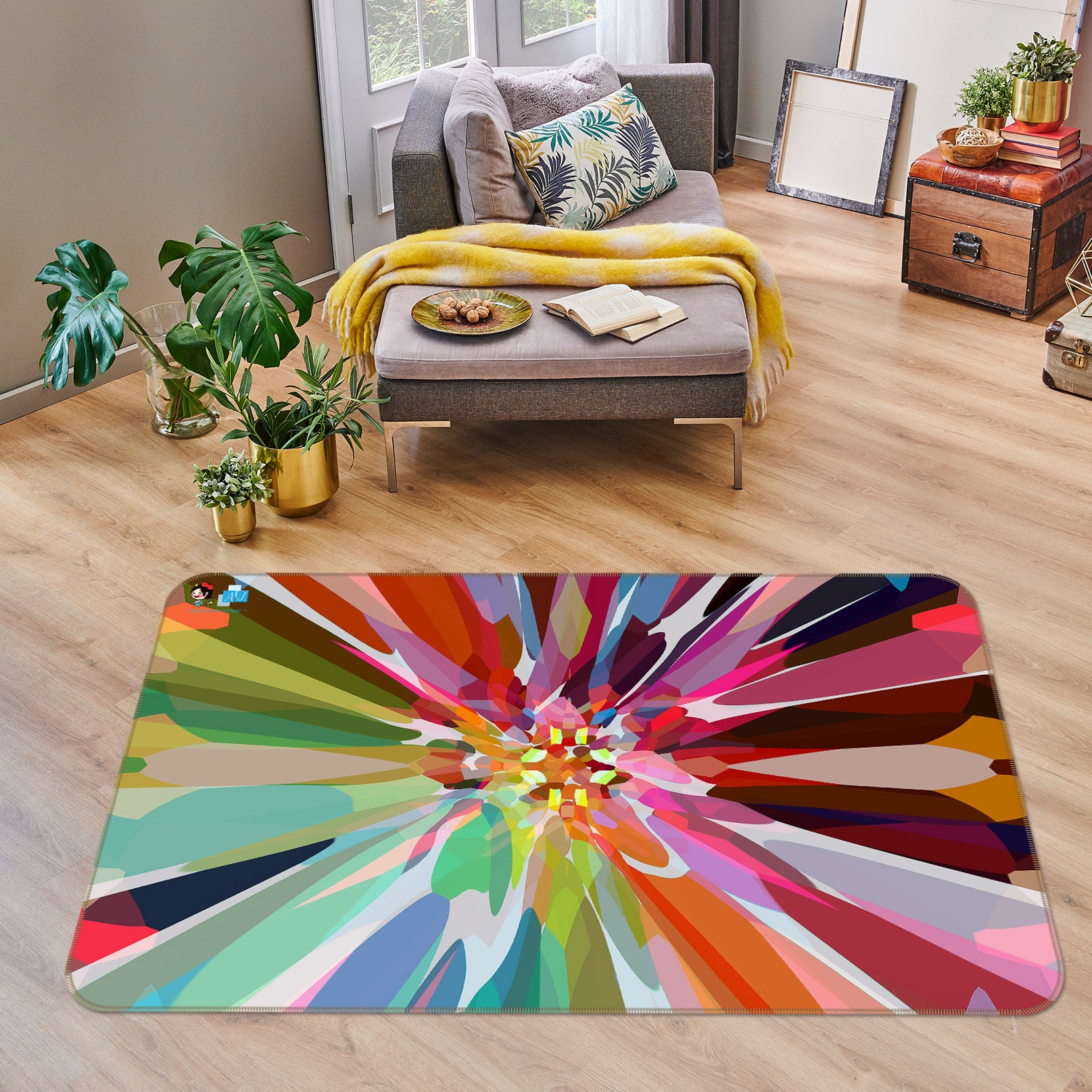 3D Color Flower 19160 Shandra Smith Rug Non Slip Rug Mat