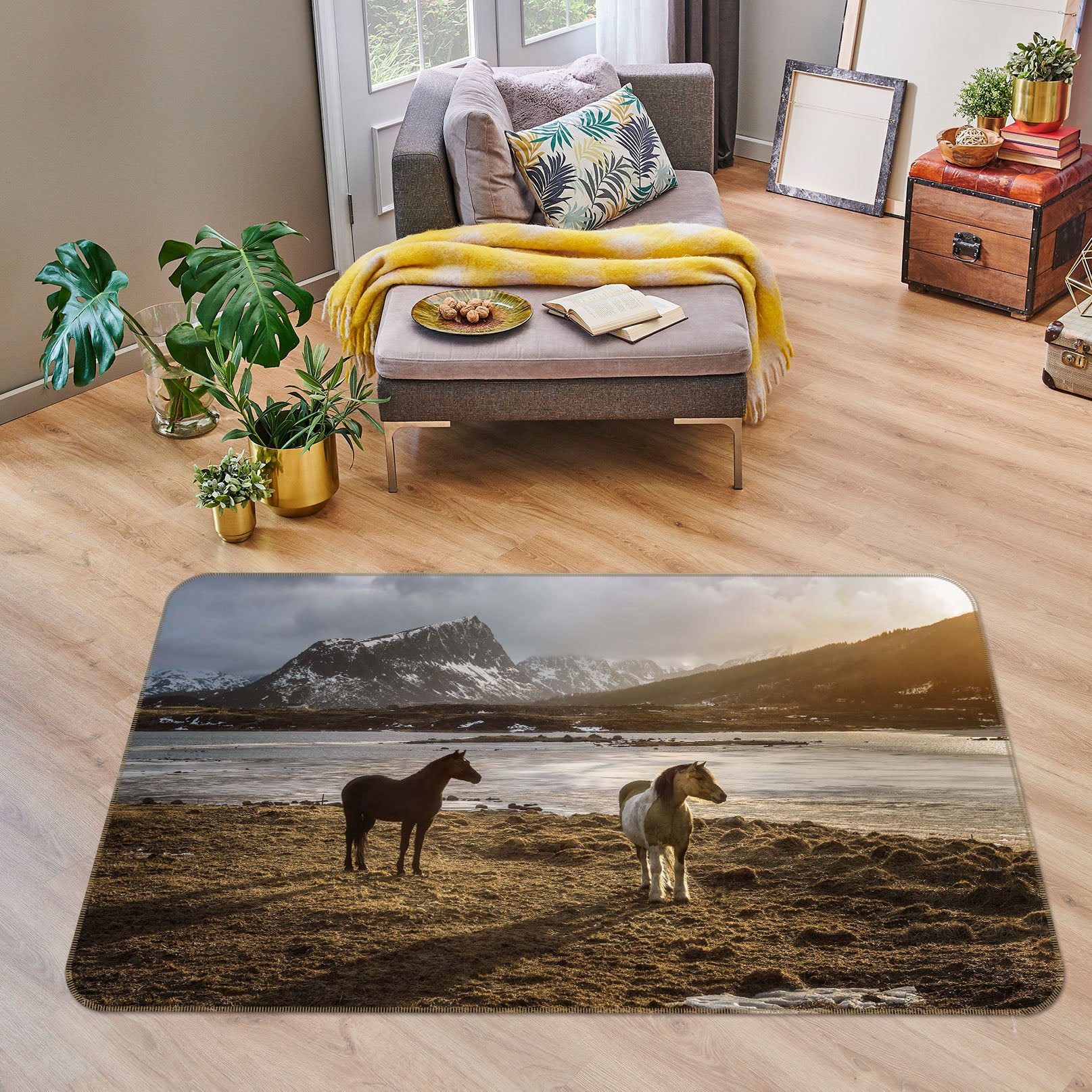 3D Prairie Horse 1147 Marco Carmassi Rug Non Slip Rug Mat