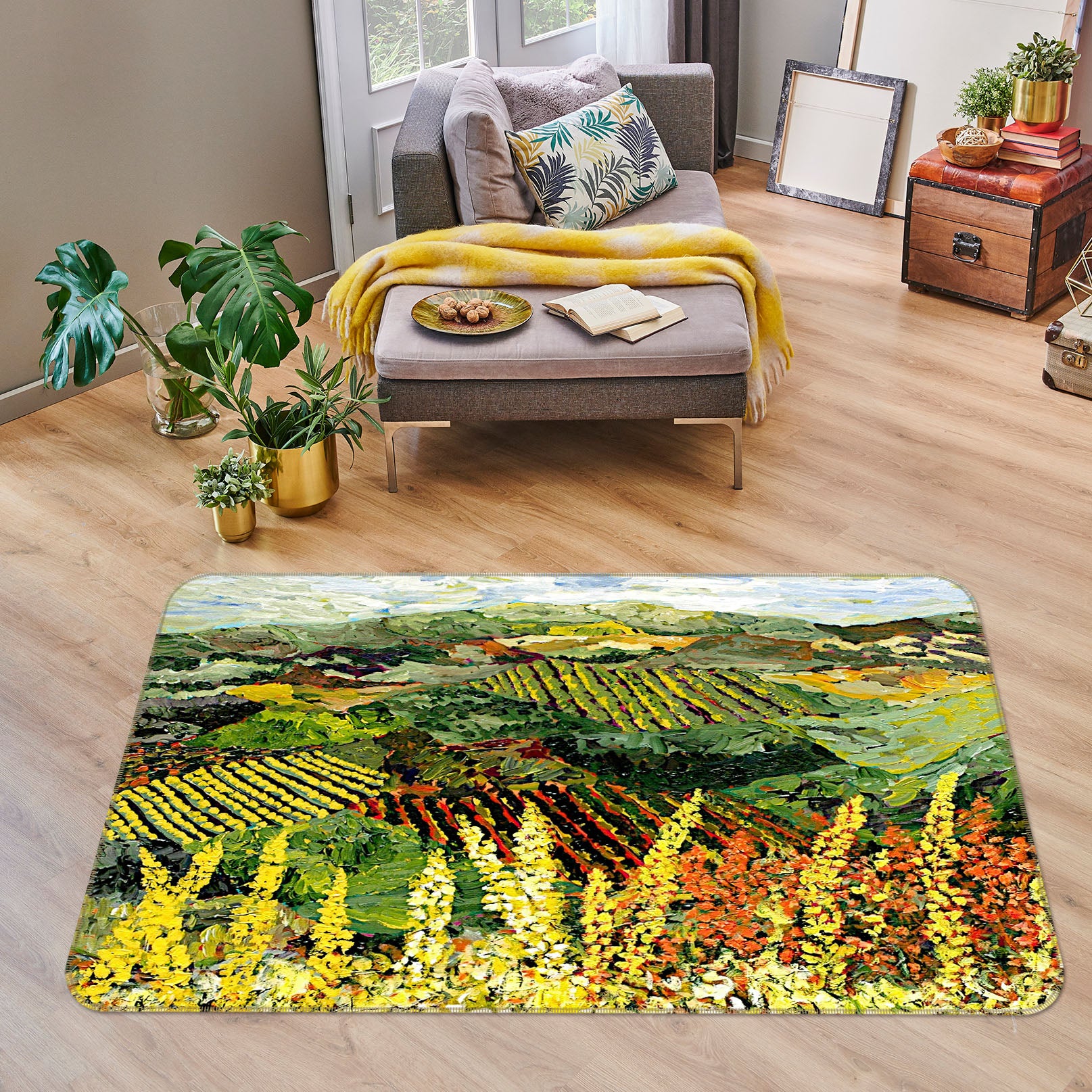 3D Beautiful Field 1002 Allan P. Friedlander Rug Non Slip Rug Mat