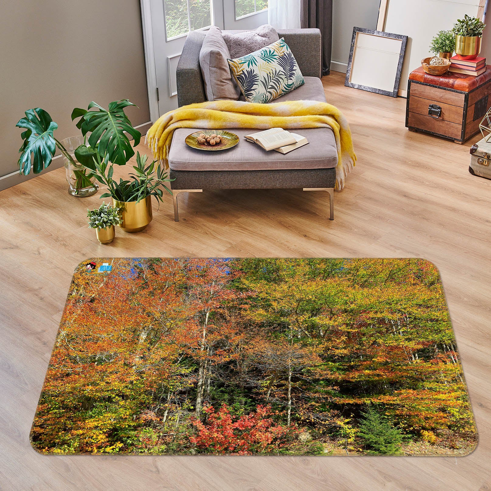 3D Woods Jungle 62226 Kathy Barefield Rug Non Slip Rug Mat