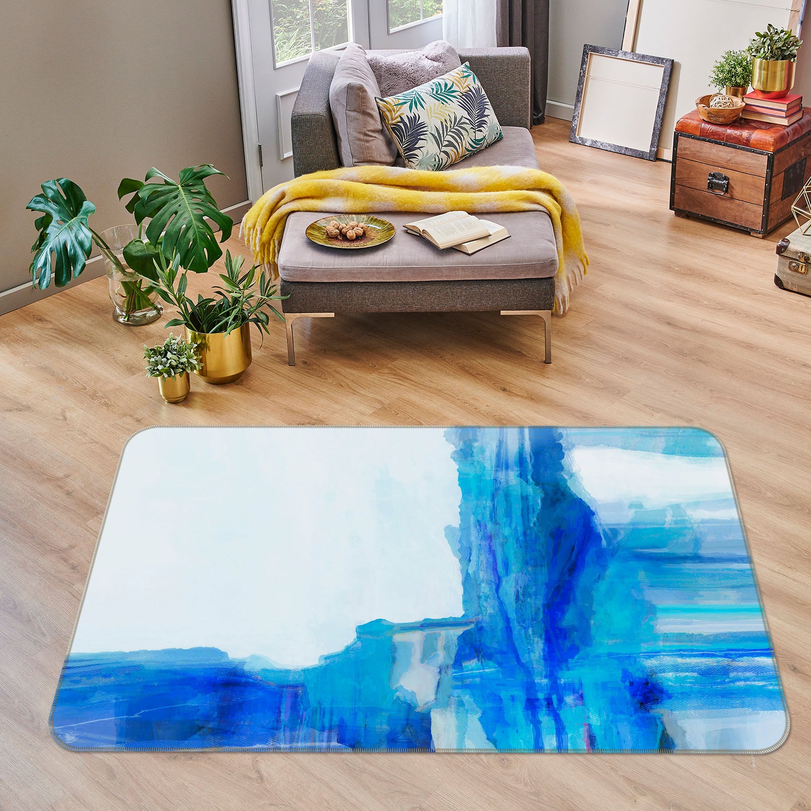 3D Blue Graffiti 1023 Michael Tienhaara Rug Non Slip Rug Mat
