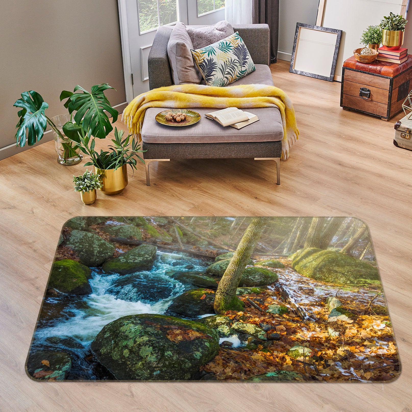3D Moss Stone River 1008 Jerry LoFaro Rug Non Slip Rug Mat