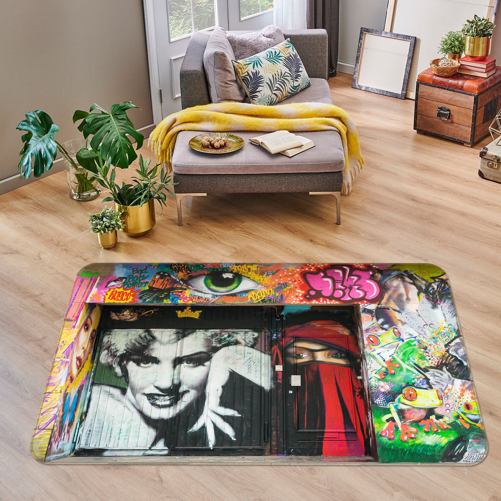 3D Star Wall Painting 1011 Non Slip Rug Mat