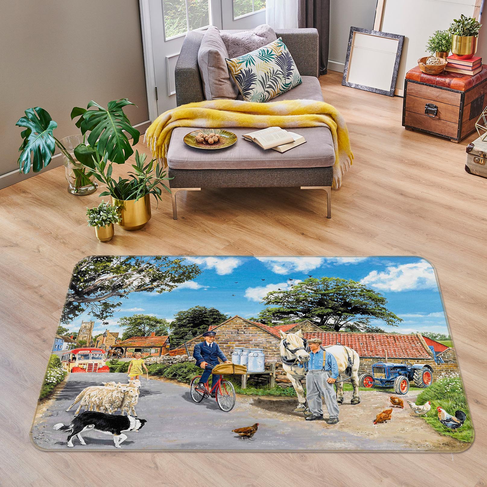 3D Post For The Farm 1097 Trevor Mitchell Rug Non Slip Rug Mat