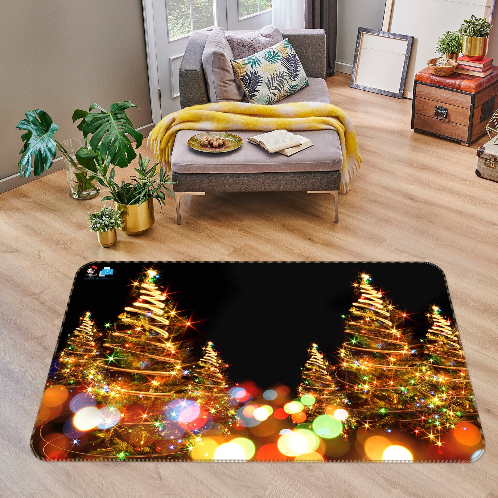 3D Light Tree 56099 Christmas Non Slip Rug Mat Xmas