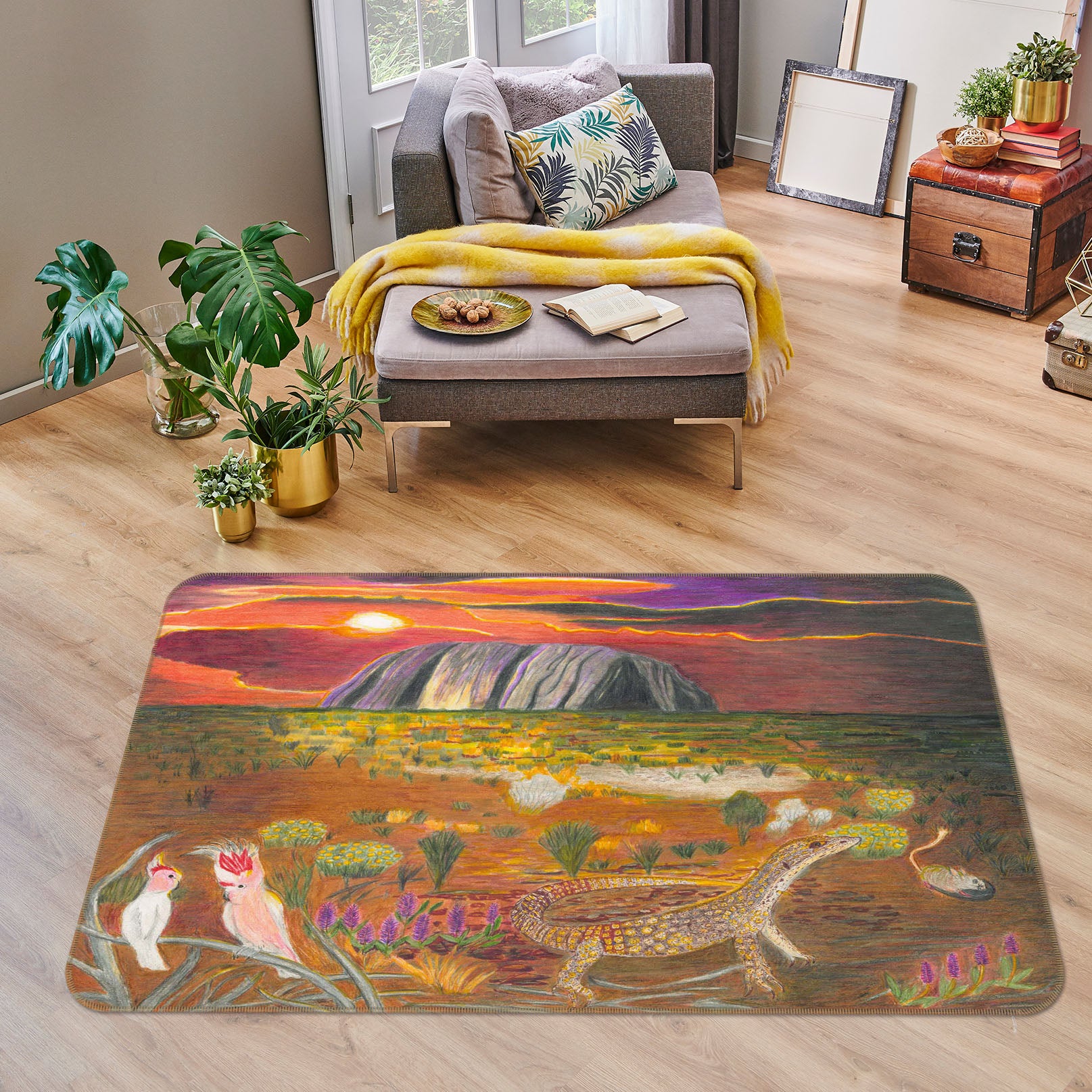 3D Dusk Garden 1513 Michael Sewell Rug Non Slip Rug Mat