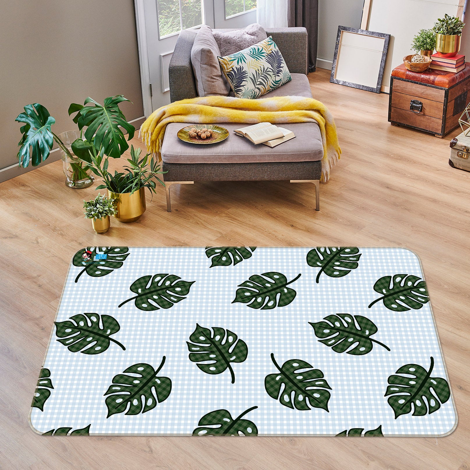 3D Leaves 10775 Kashmira Jayaprakash Rug Non Slip Rug Mat