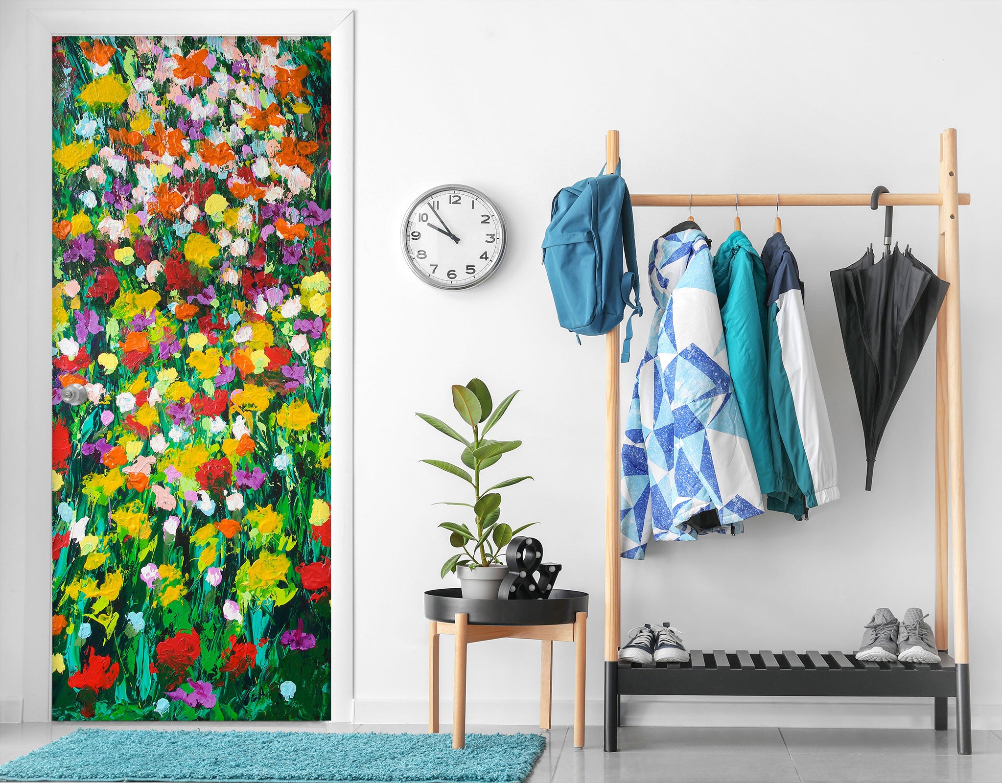 3D Colorful Flowers 9295 Allan P. Friedlander Door Mural
